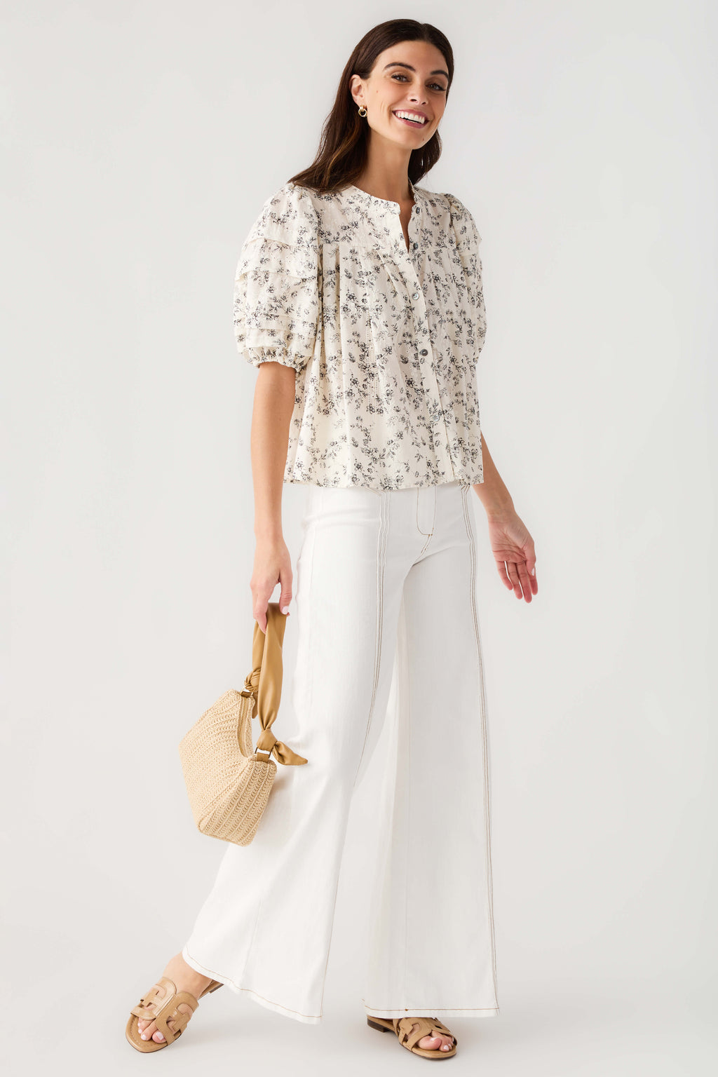 Olivaceous Puff Sleeve Top