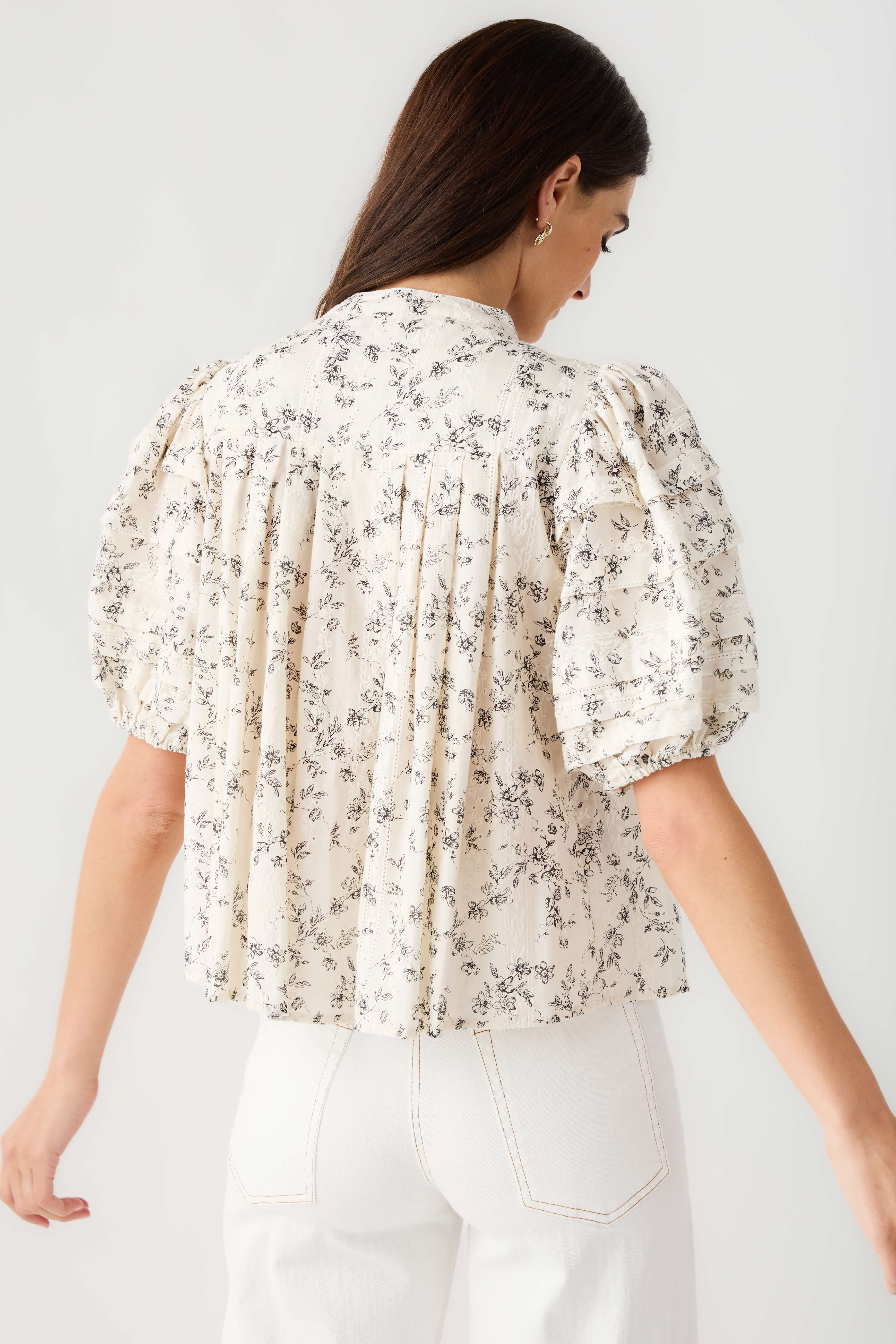 Olivaceous Puff Sleeve Top