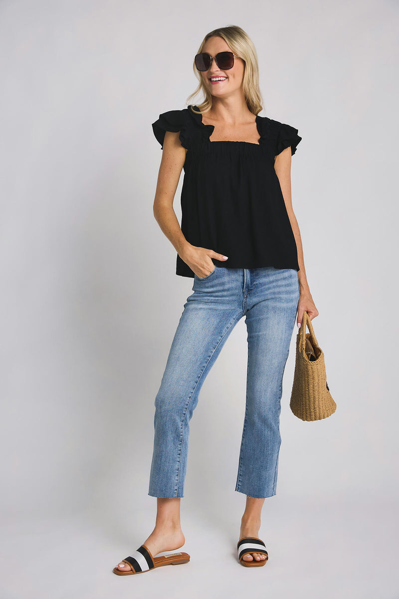THML Ruffle Sleeve Swing Top