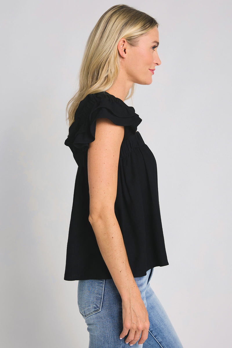 THML Ruffle Sleeve Swing Top