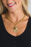 Susan Shaw Rectangle Concho Toggle Necklace