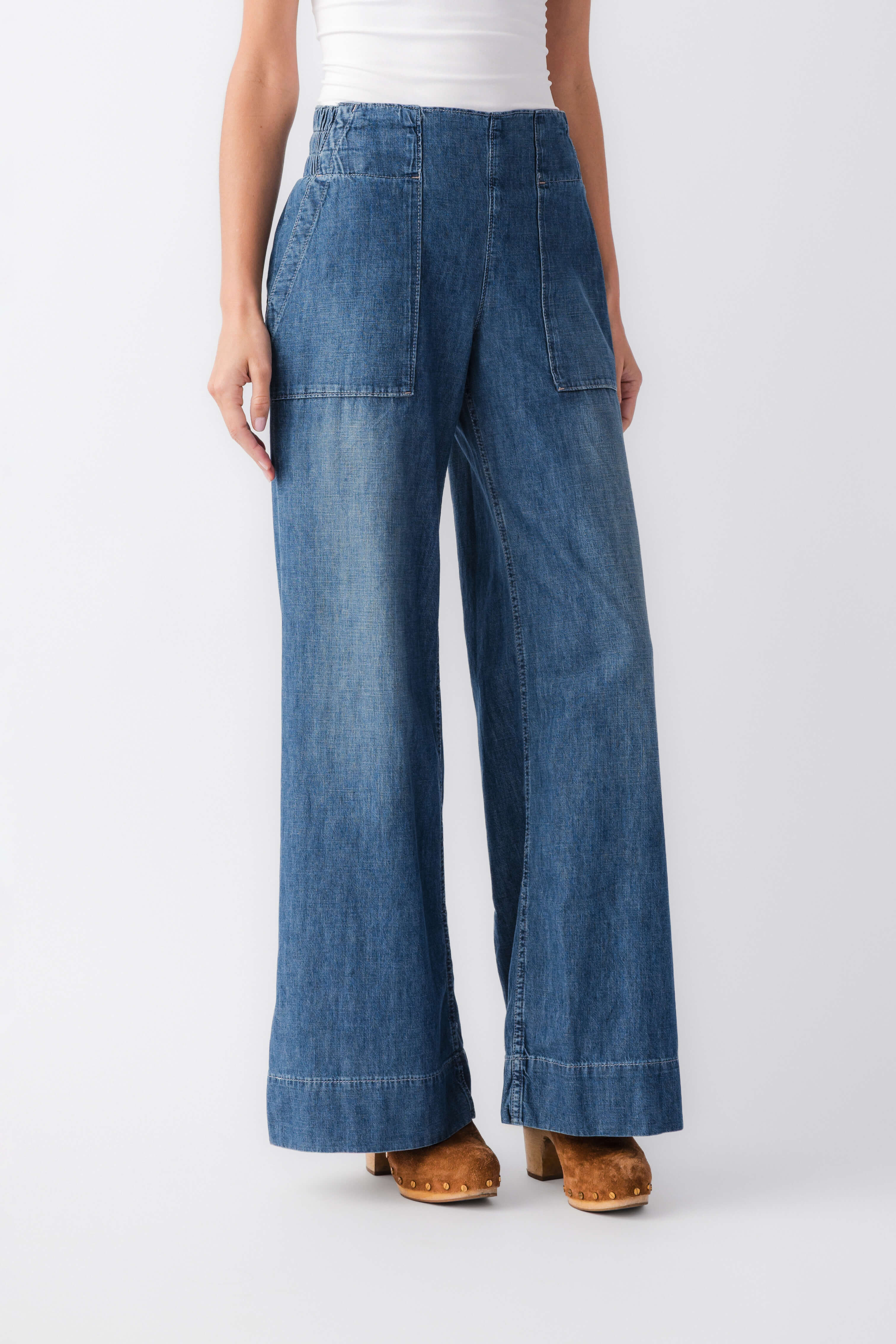 Free People Breezy Denim Pull On Pants – Social Threads