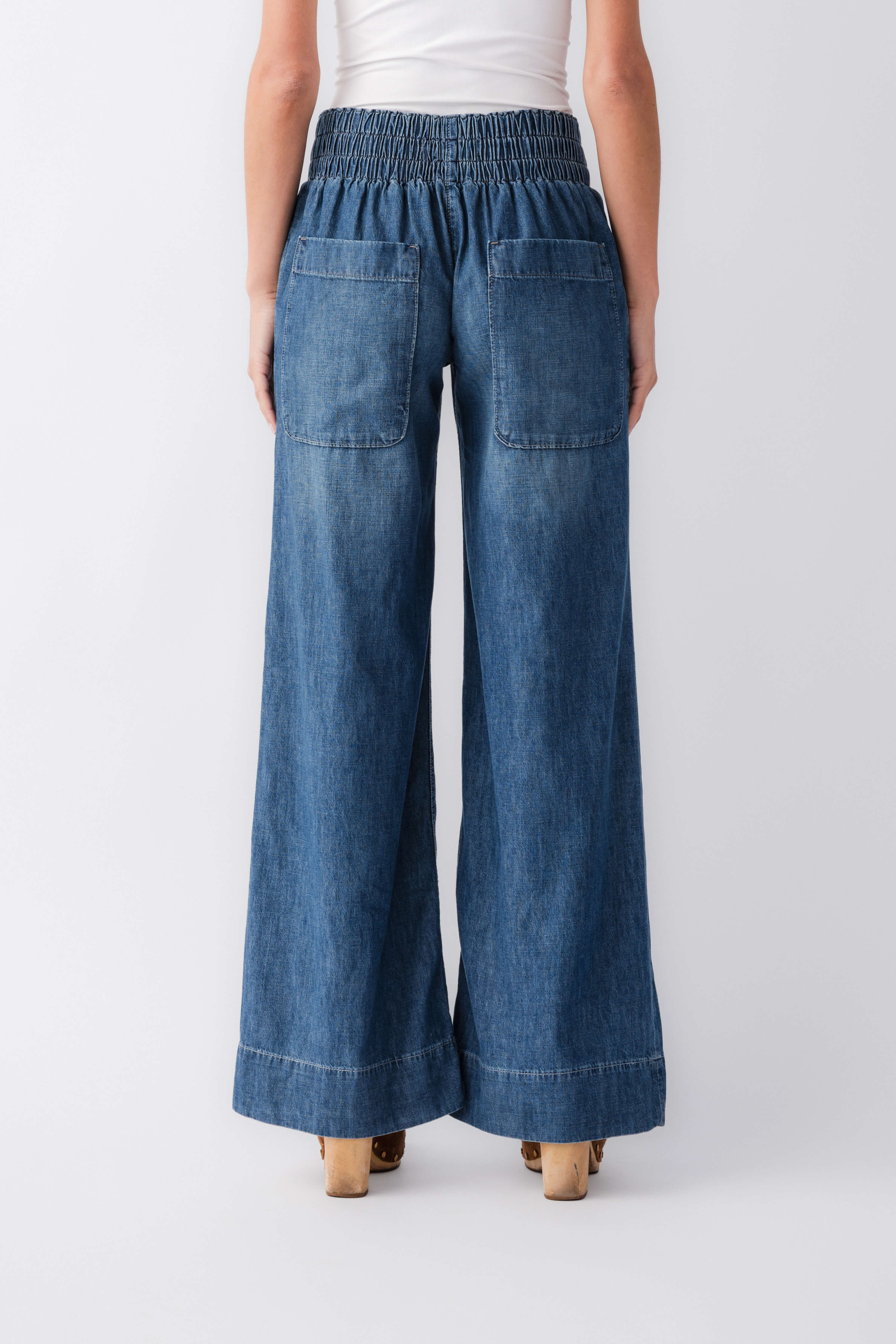 Free People Breezy Denim Pull On Pants