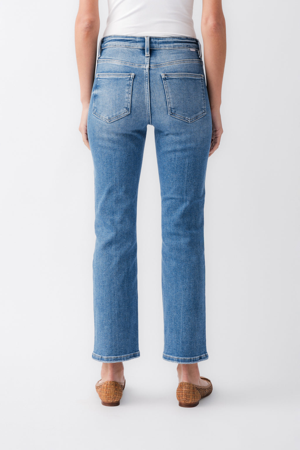 Risen Trish High Rise Straight Crop Jeans