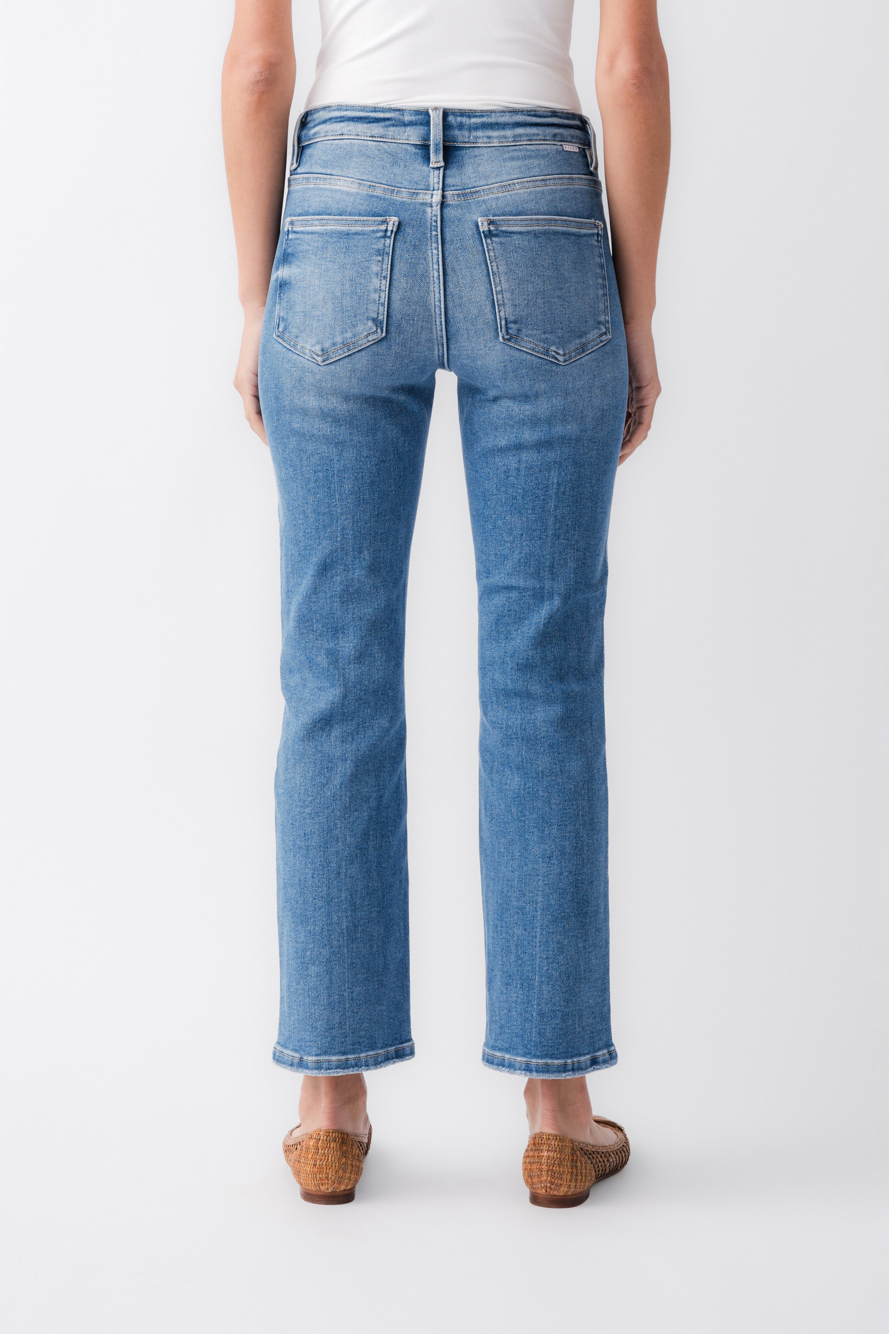 Risen Trish High Rise Straight Crop Jeans