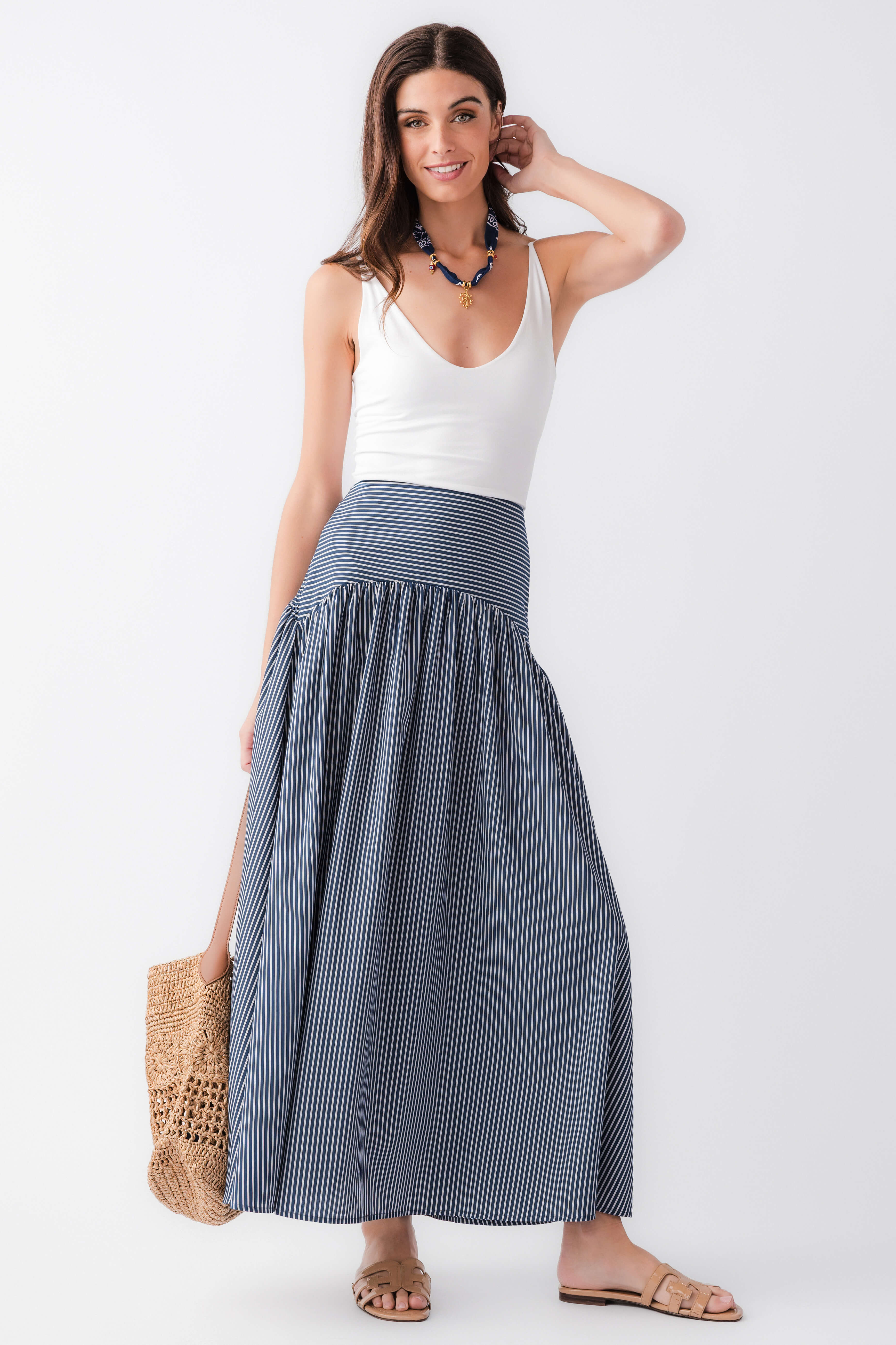Elan Drop Waist Striped Maxi Skirt – Social Threads