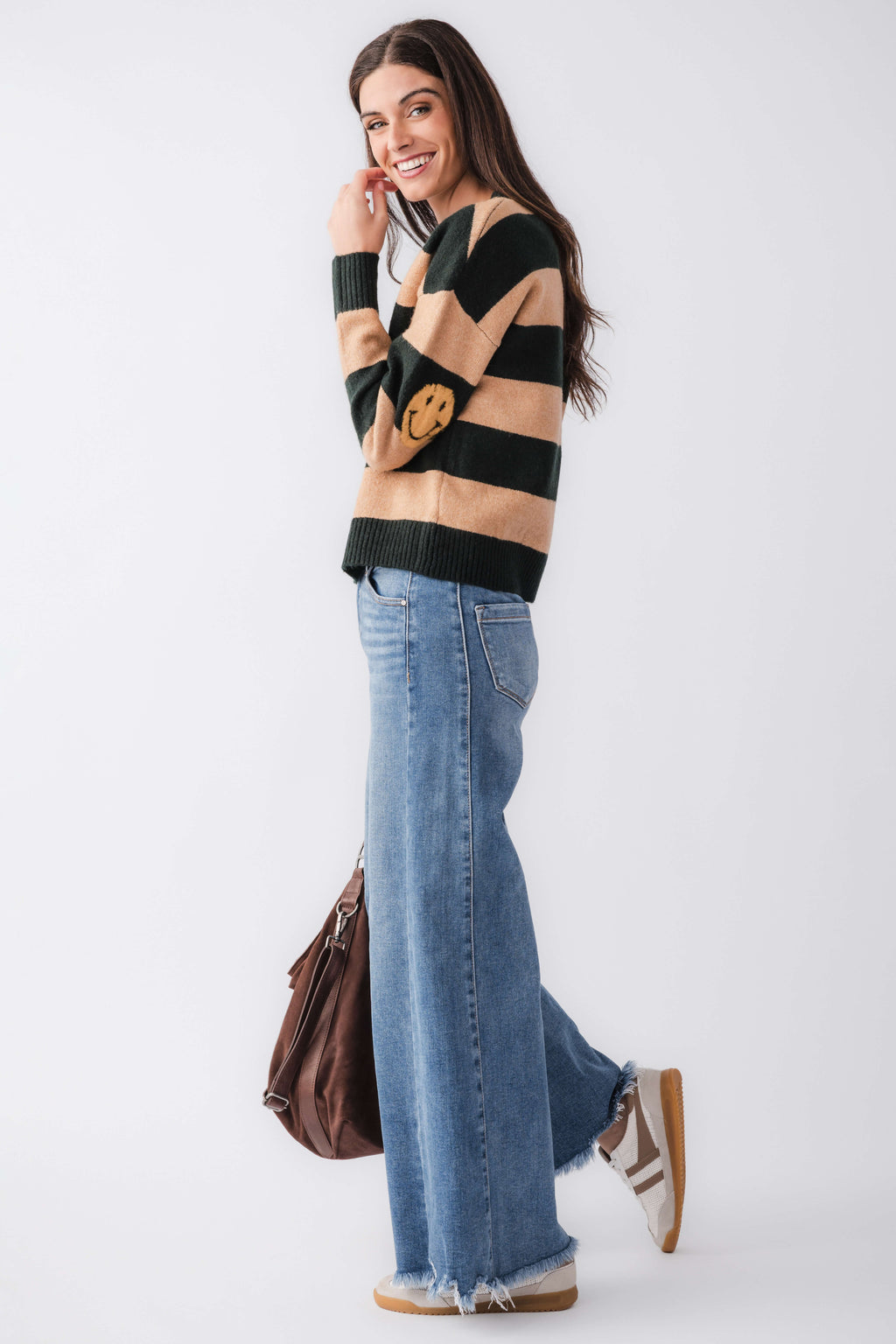 By Together Striped Smiley Face Sweater