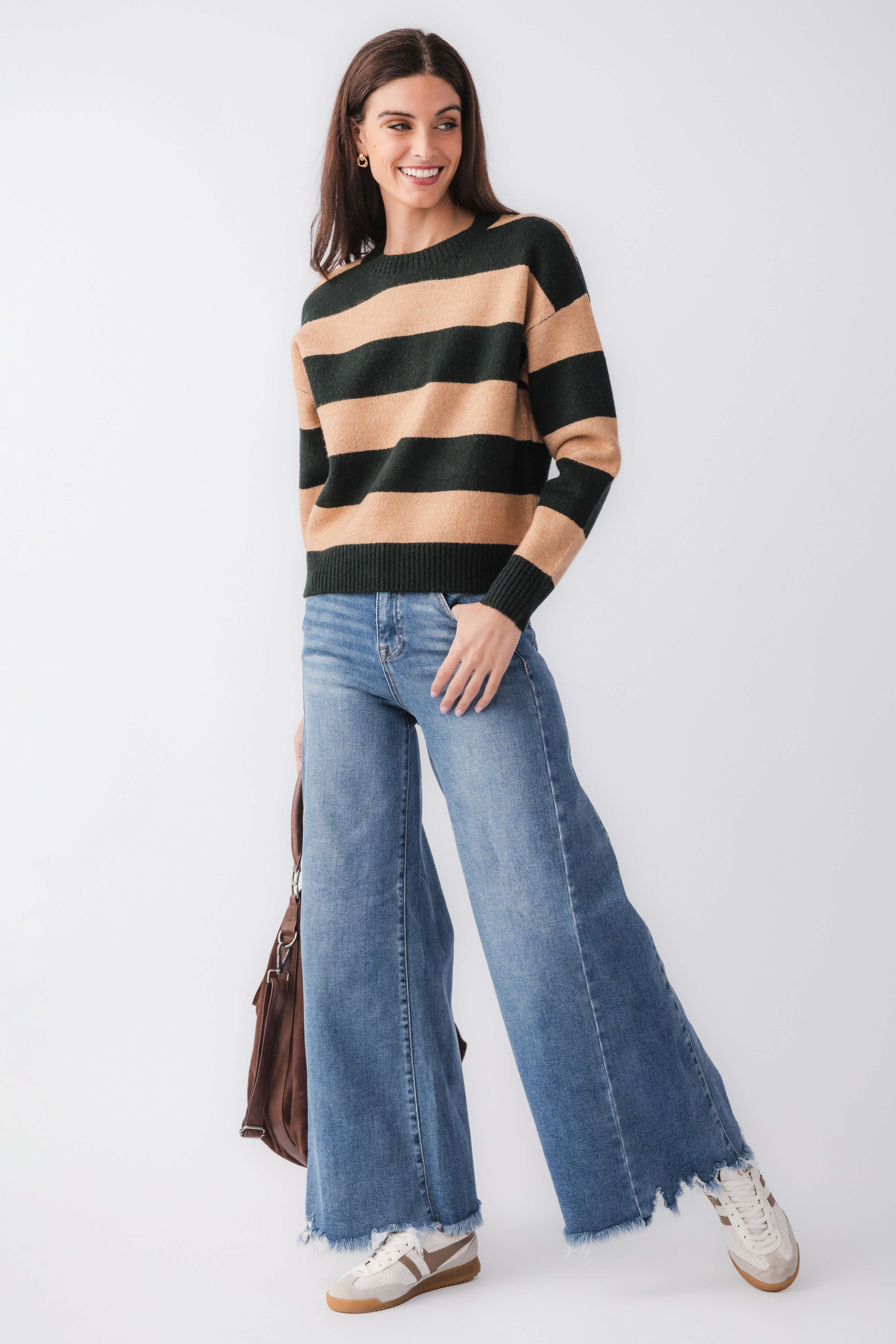 By Together Striped Smiley Face Sweater