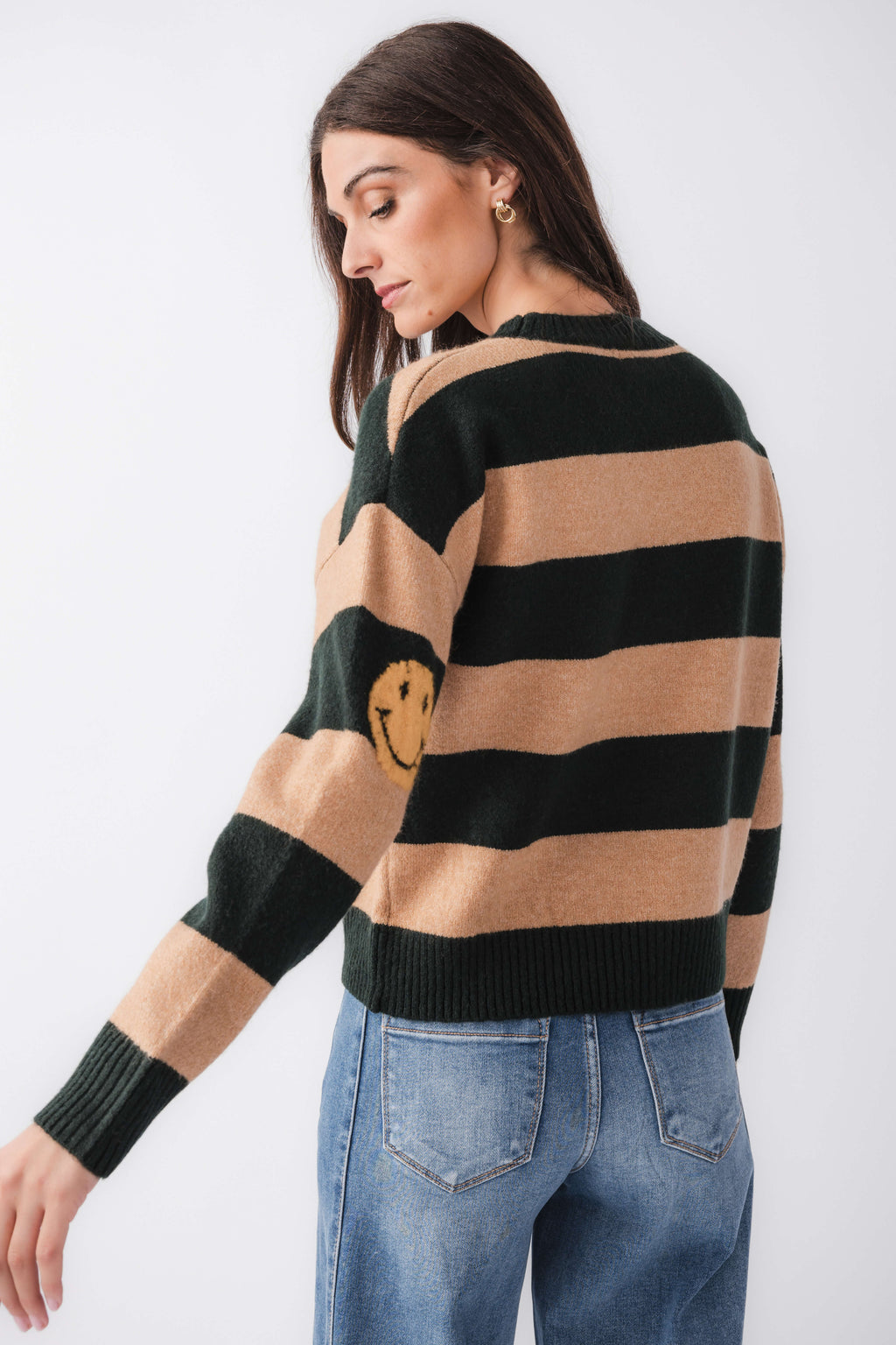 By Together Striped Smiley Face Sweater