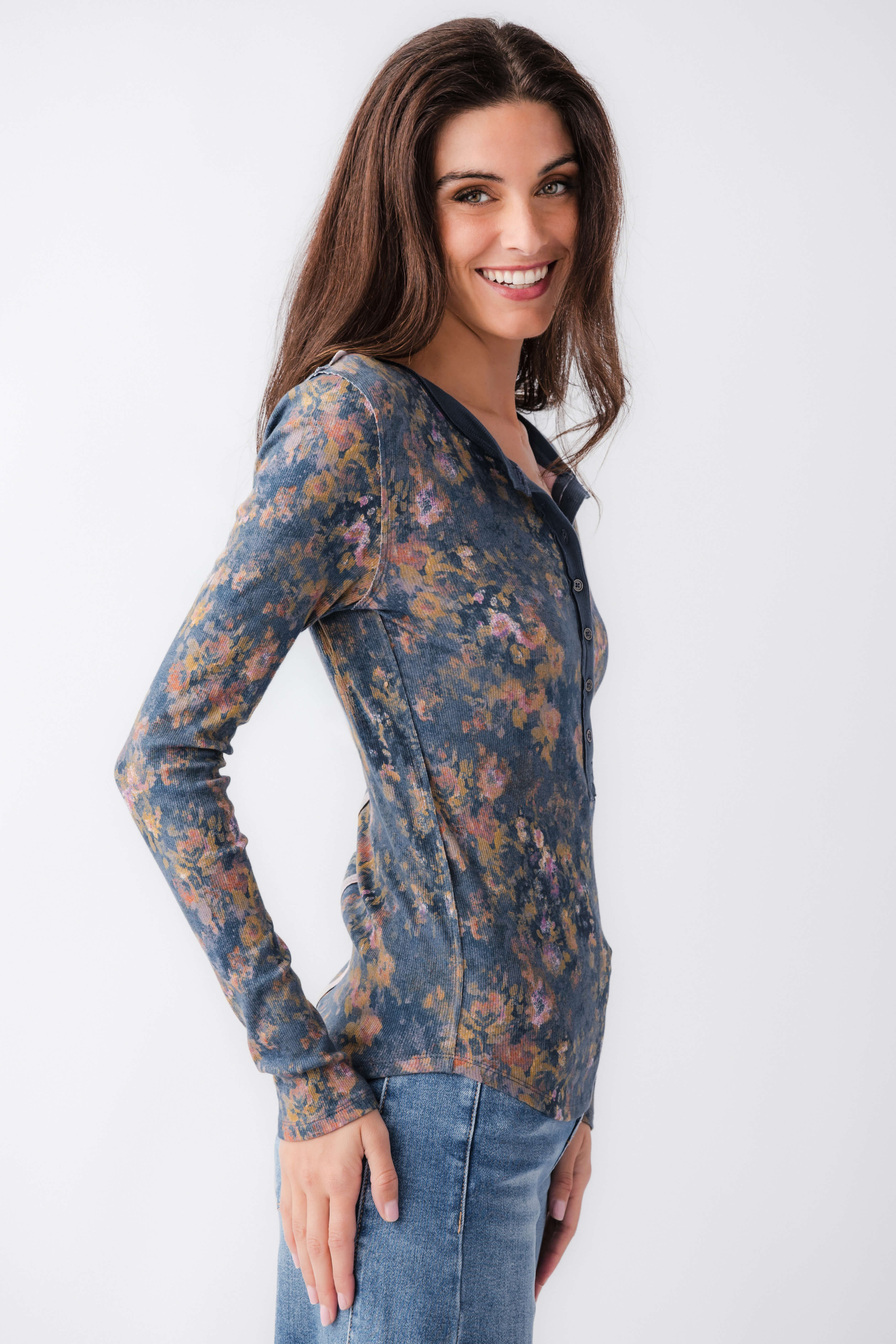 Free People Jamie Printed Henley