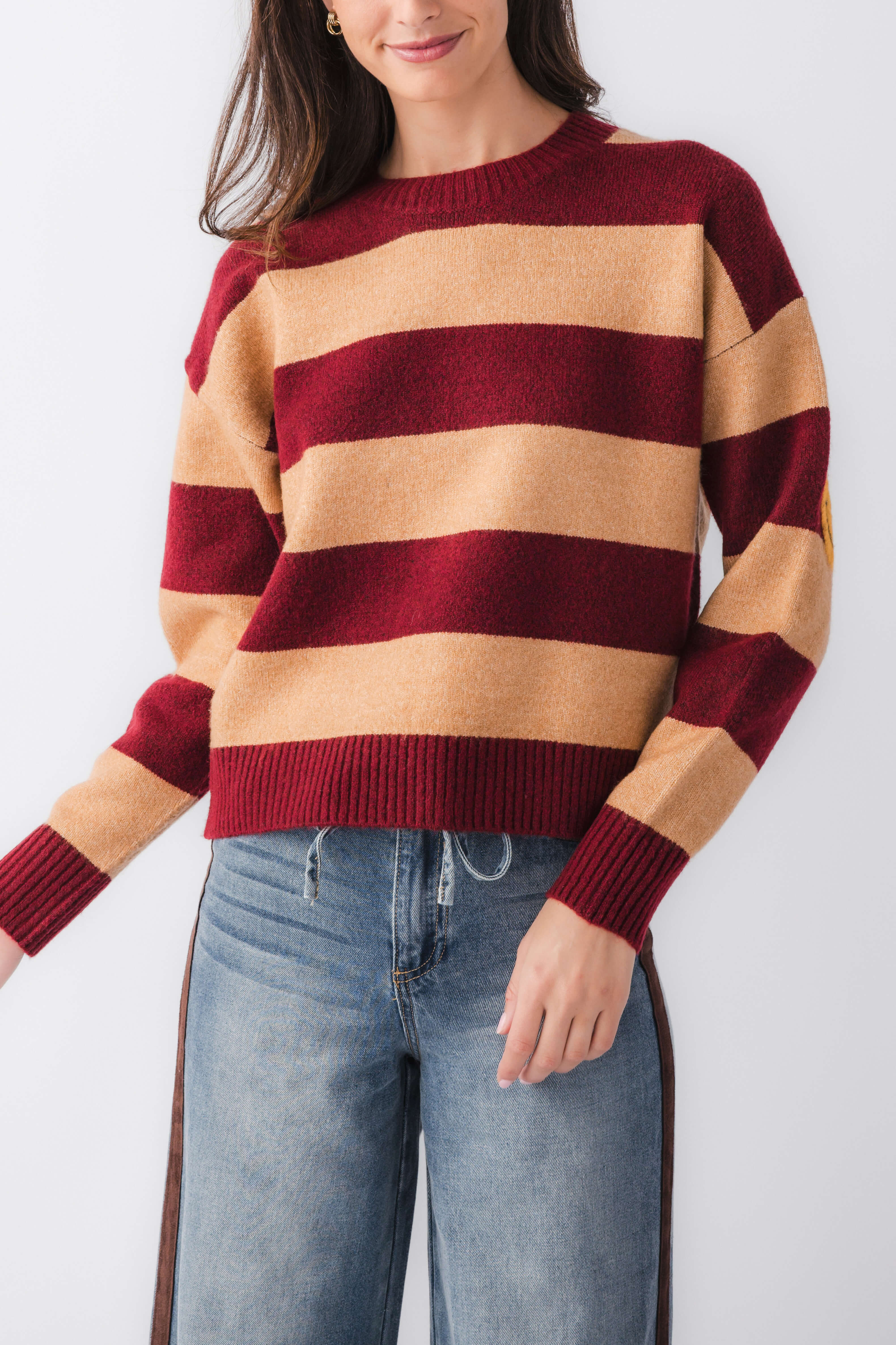 By Together Striped Smiley Face Sweater