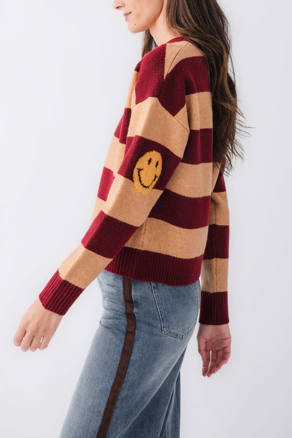 By Together Striped Smiley Face Sweater