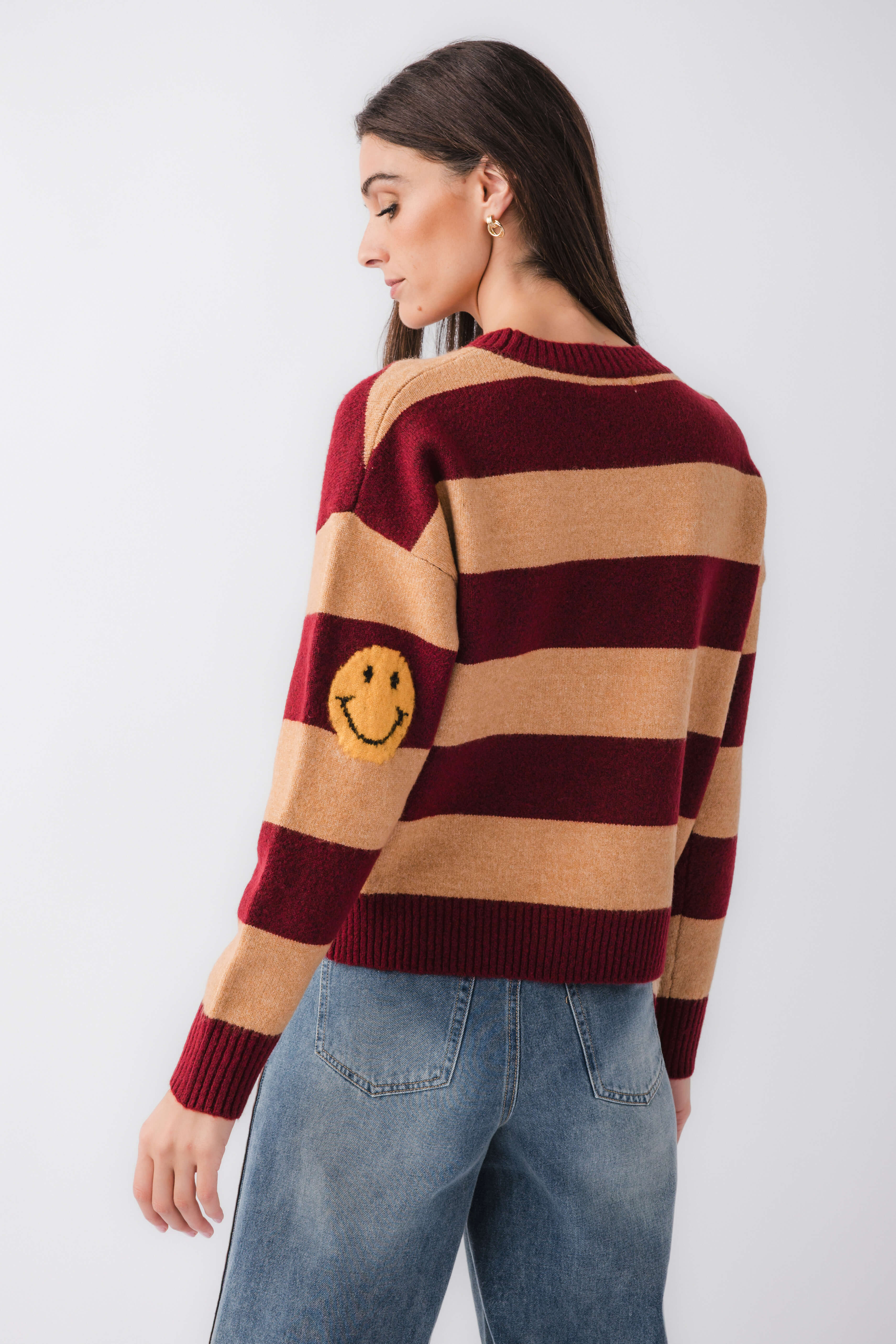 By Together Striped Smiley Face Sweater