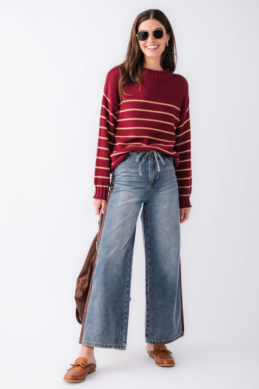 Skies Are Blue Varsity Stripe Jeans