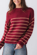 By Together Knit Stripe Mockneck Sweater