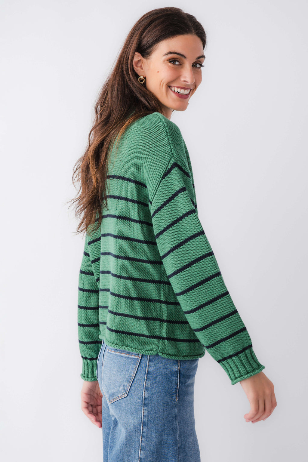 By Together Knit Stripe Mockneck Sweater