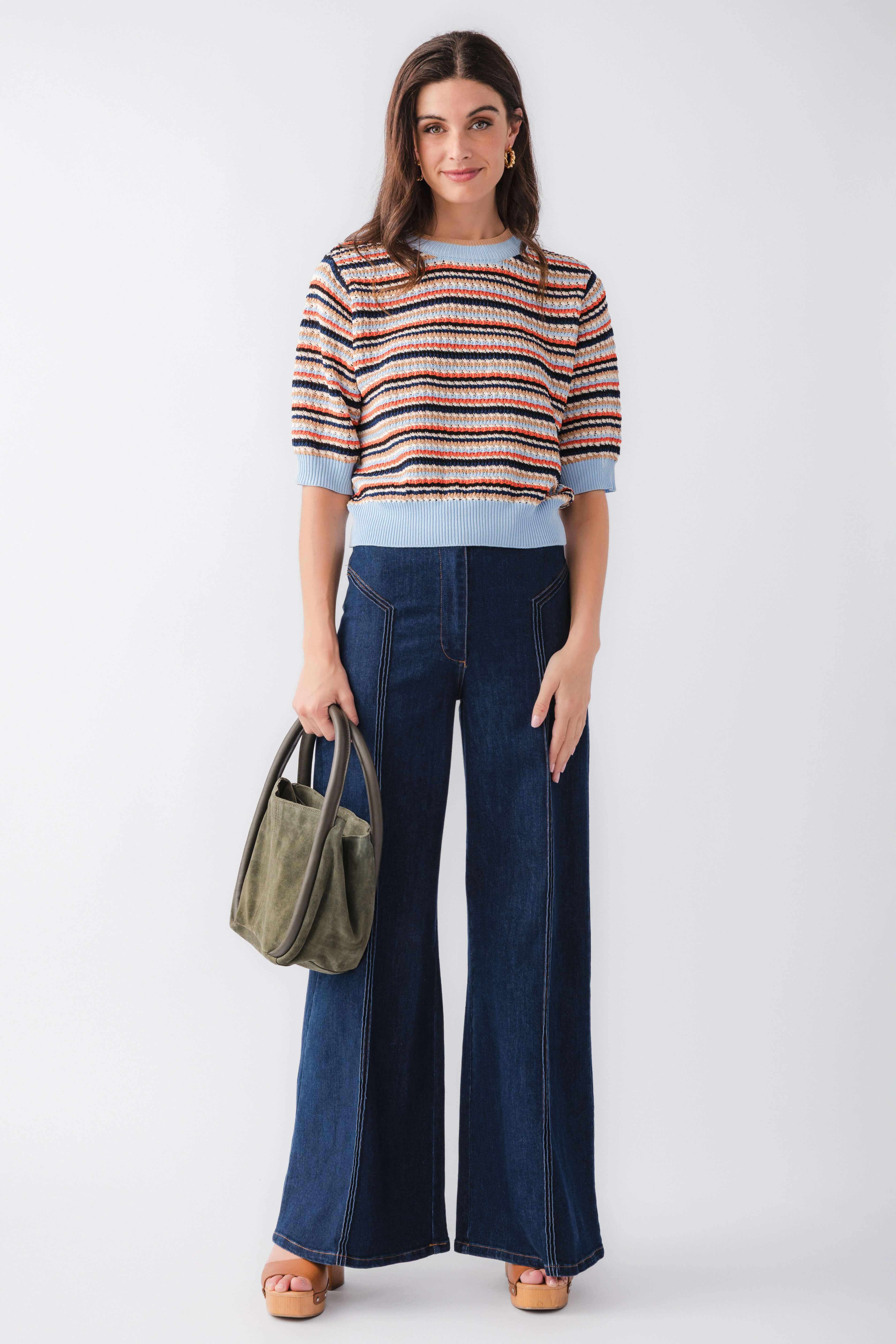 THML Striped Crochet Top