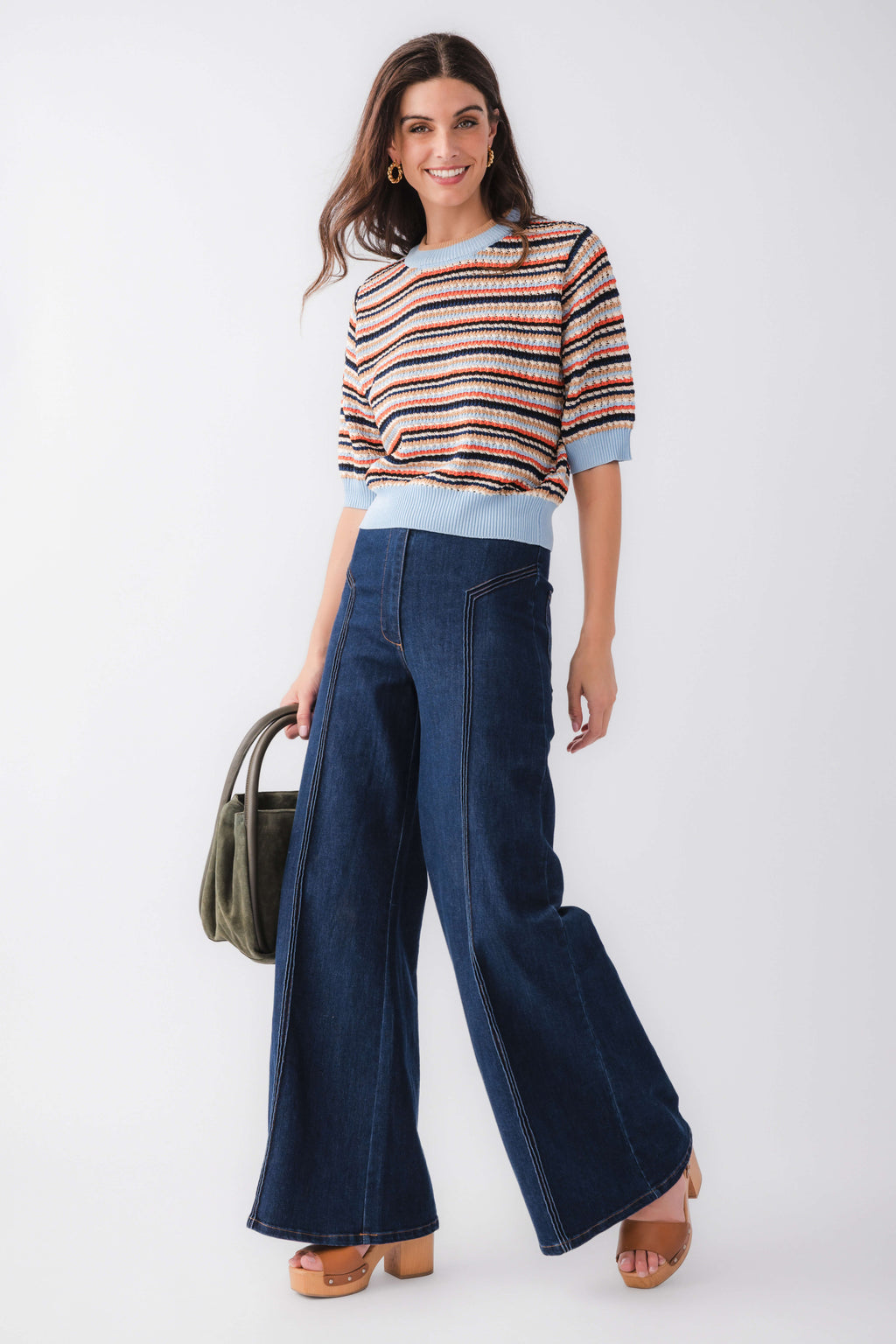 THML Striped Crochet Top