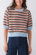 THML Striped Crochet Top