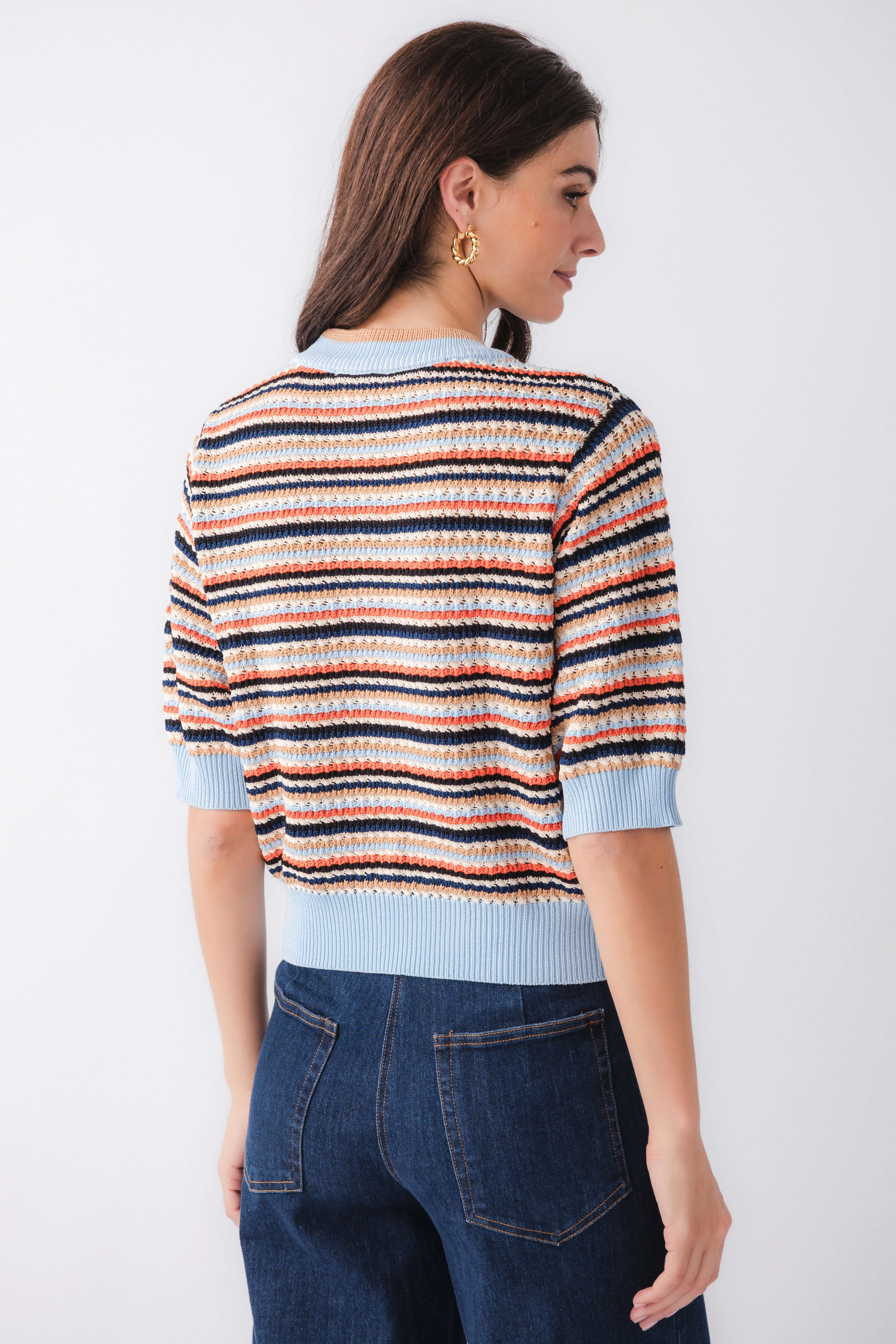 THML Striped Crochet Top