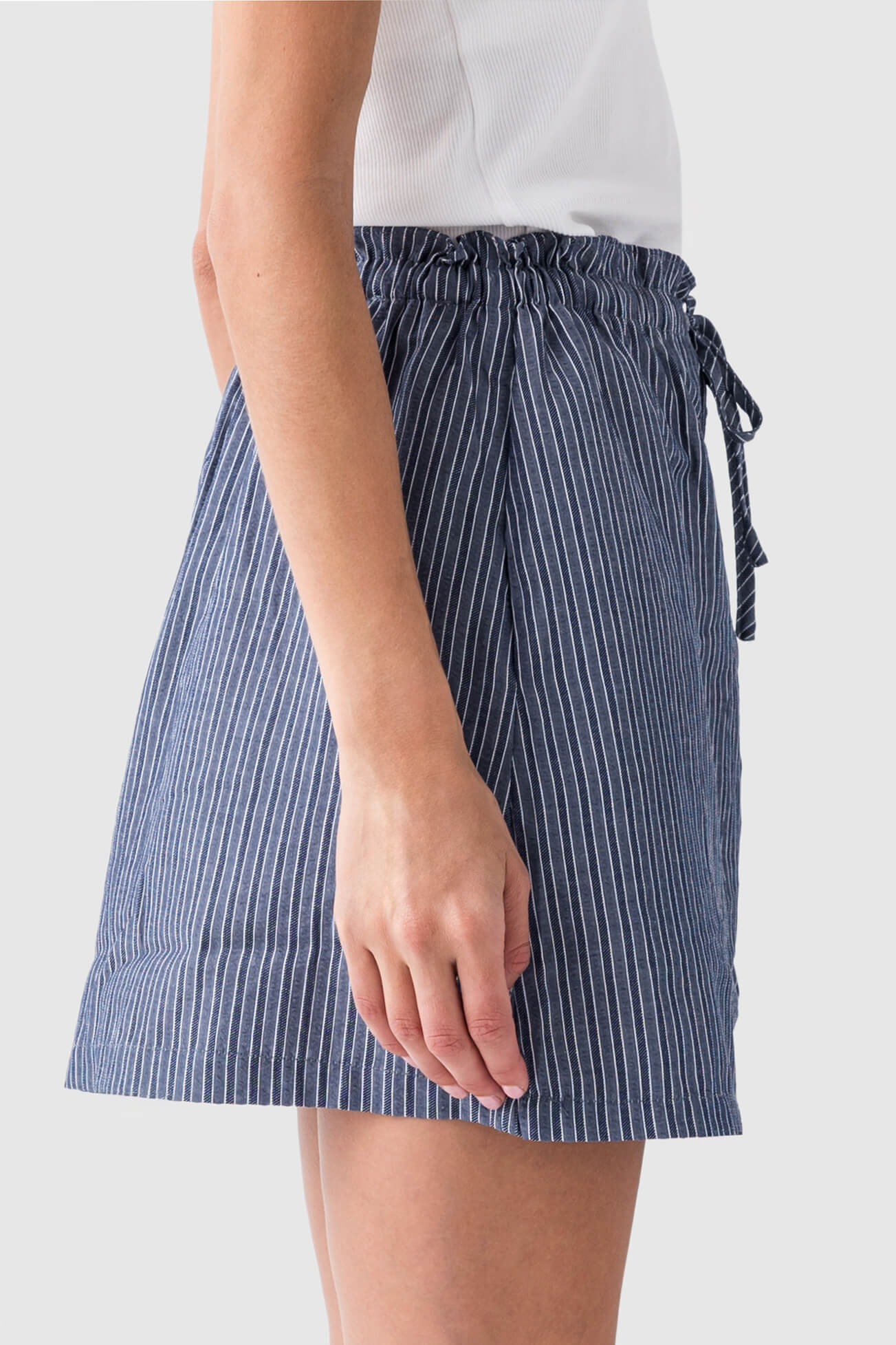 Things Between Striped Button Up Mini Skirt