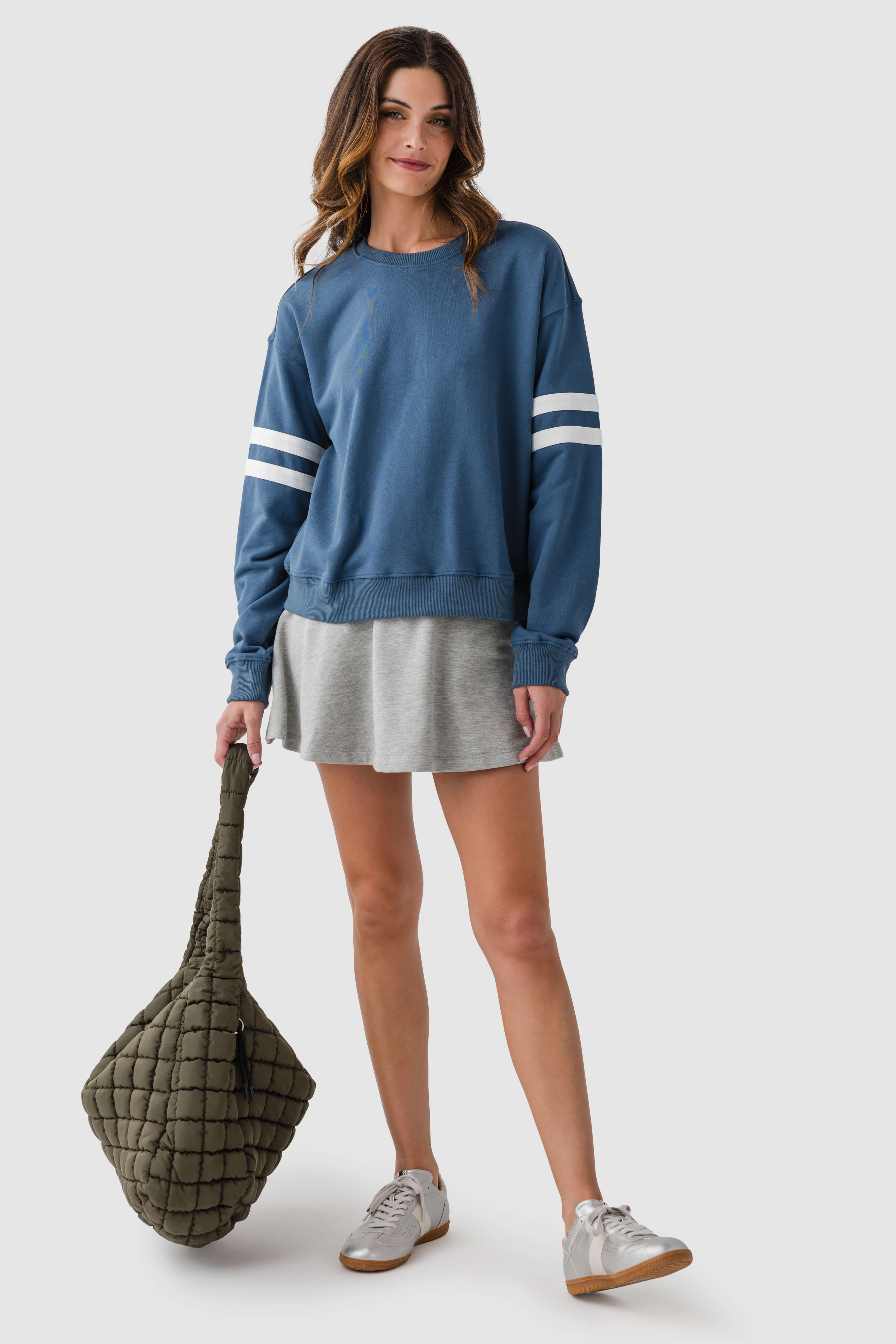 Wishlist Varsity Striped Knit Pullover