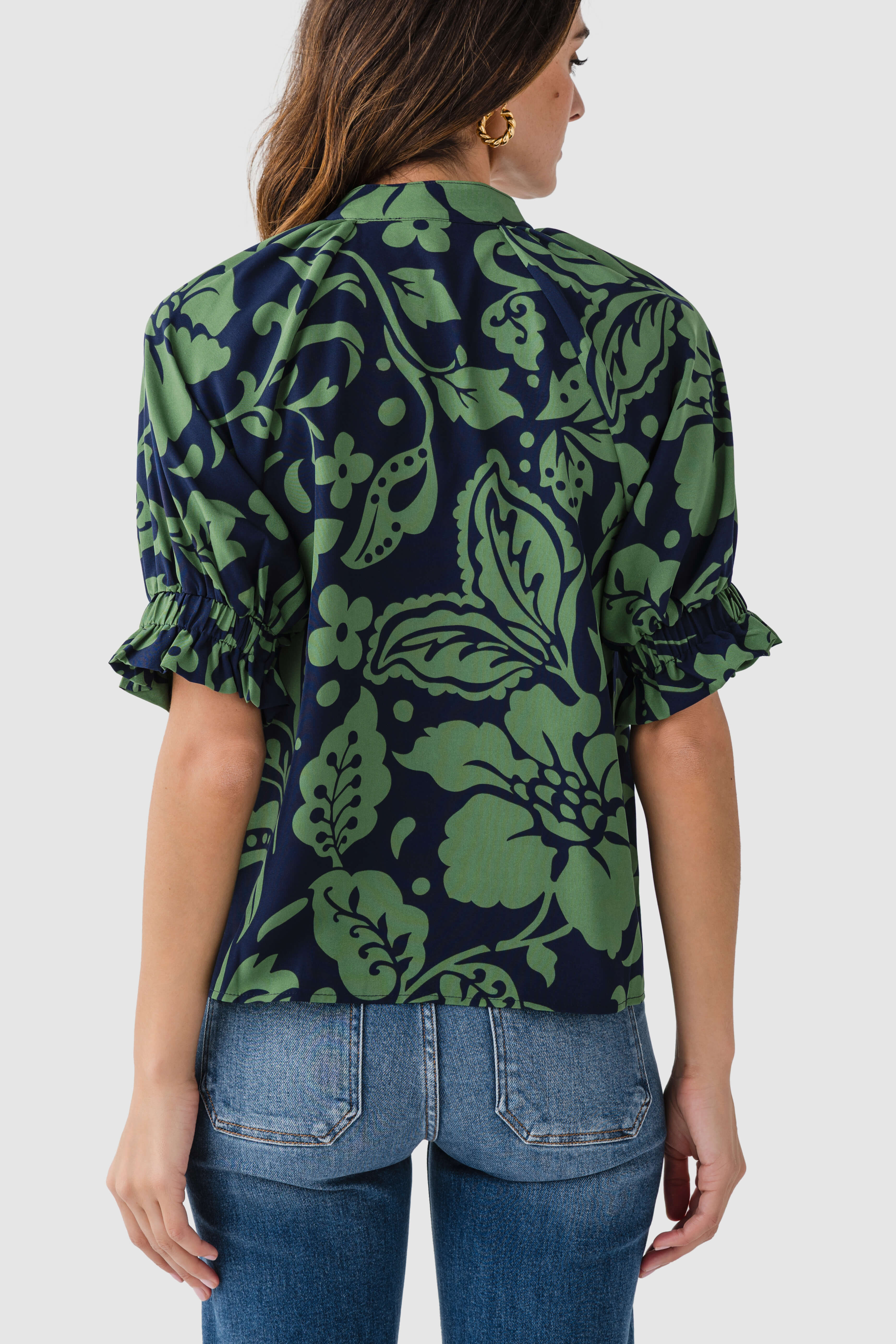 THML Paisley Print Splitneck Top