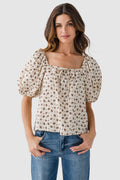 Things Between Ditsy Floral Puff Sleeve Top