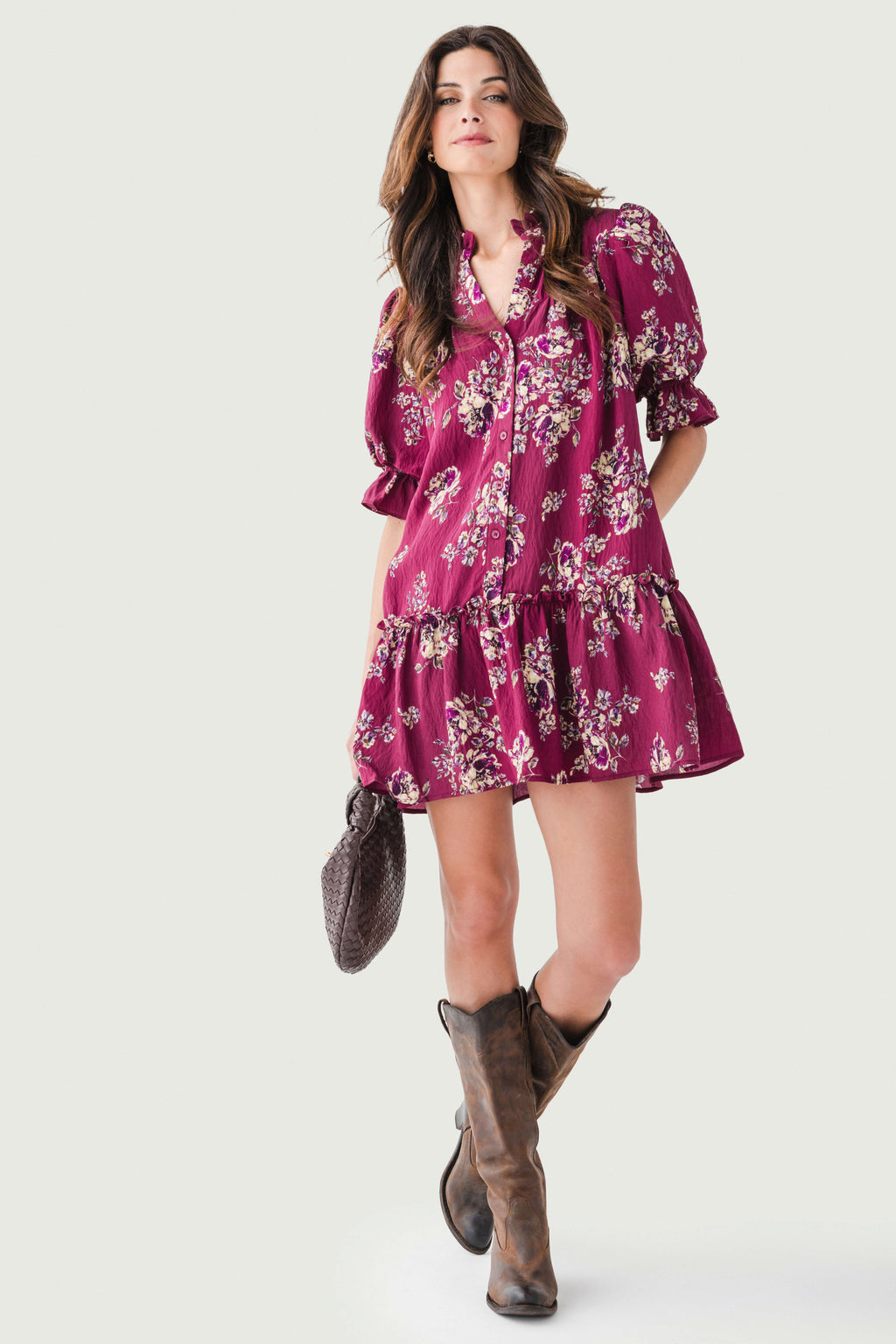 Fate Short Puff Sleeve Mini Dress