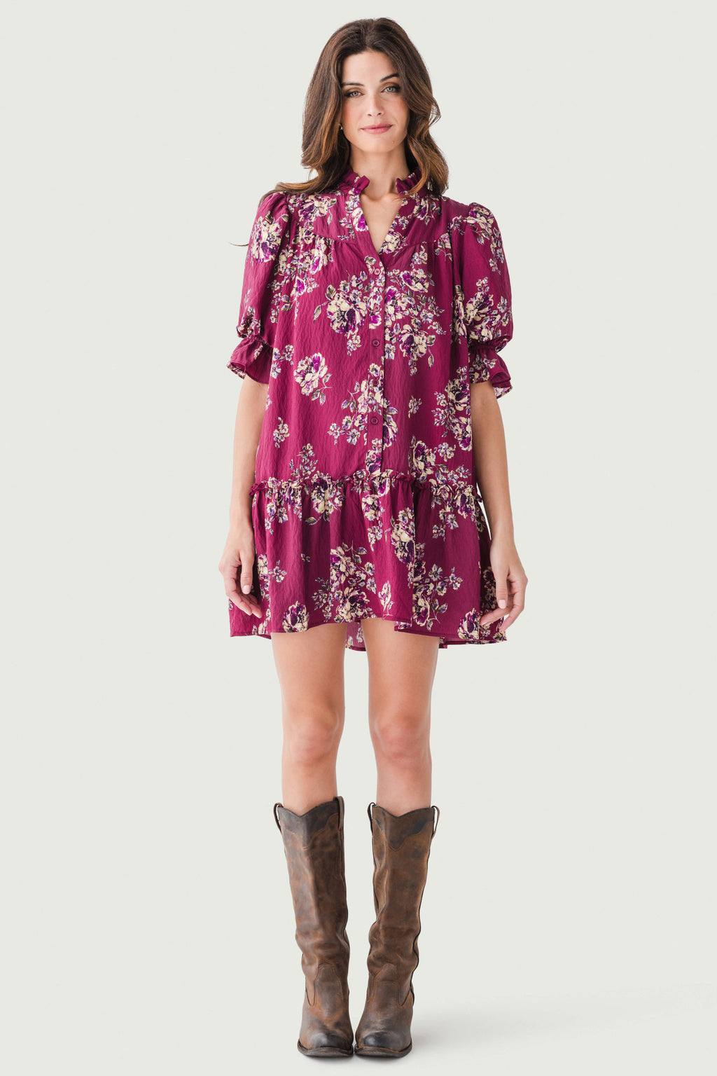 Fate Short Puff Sleeve Mini Dress