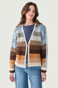 Elan Multi Stripe Crochet Cardigan