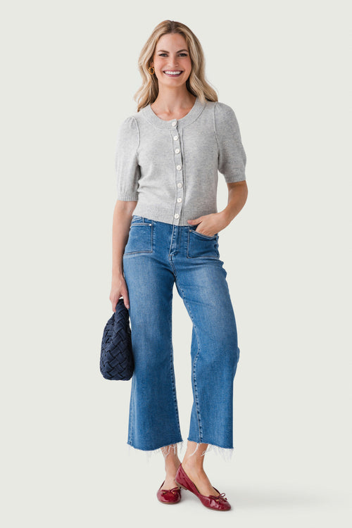 Risen Reese Diagonal Pocket Ankle Flare Jeans