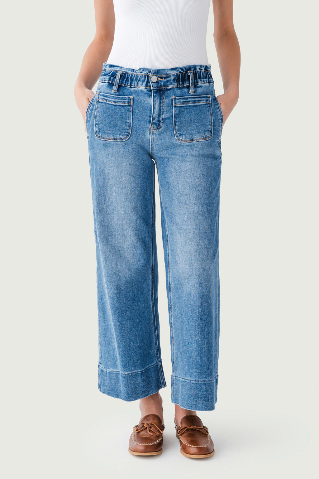 Risen Maeve High Rise Elastic Patch Pocket Jeans