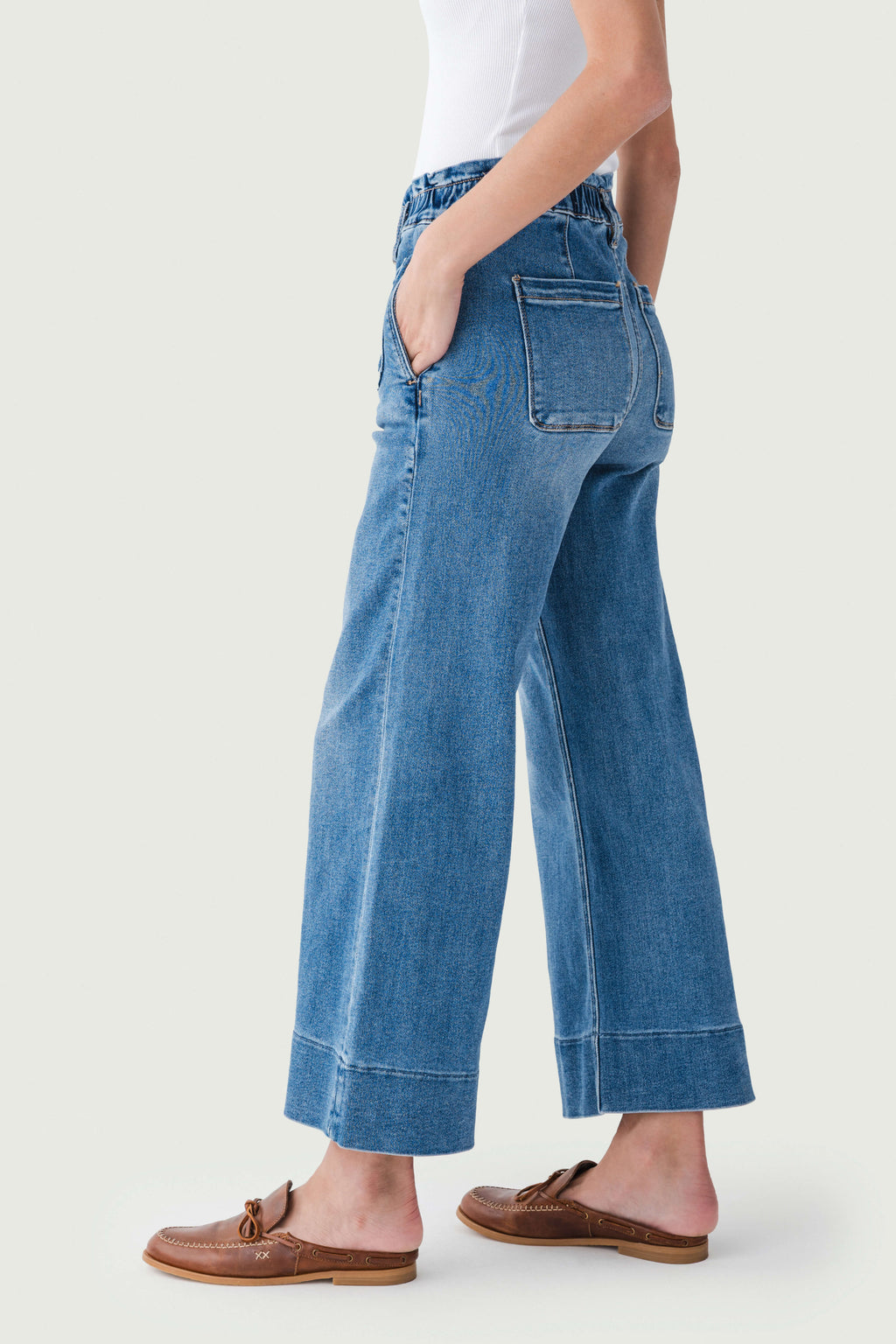 Risen Maeve High Rise Elastic Patch Pocket Jeans