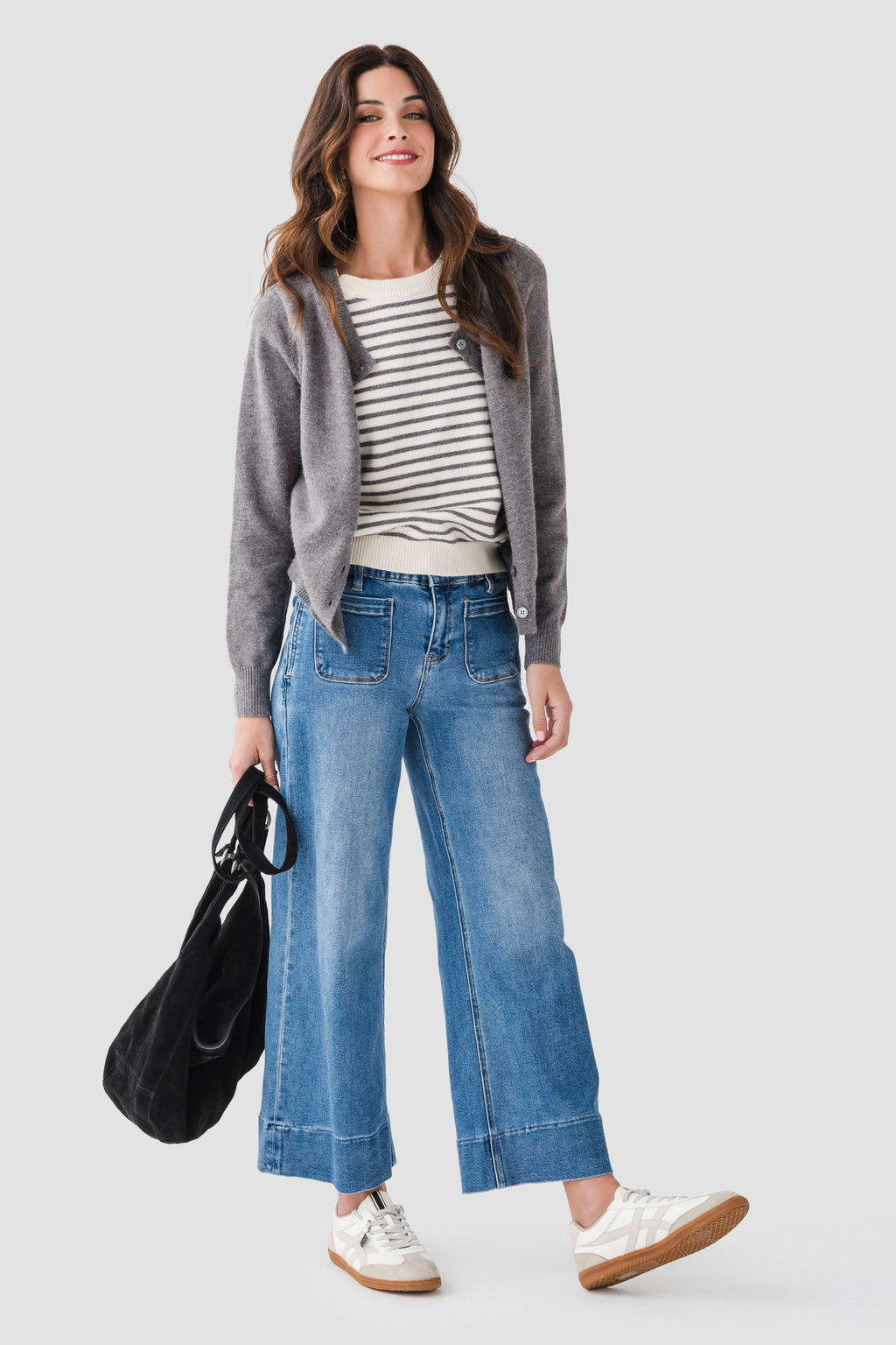 Pinch 2fer Button Up Stripe Sweater