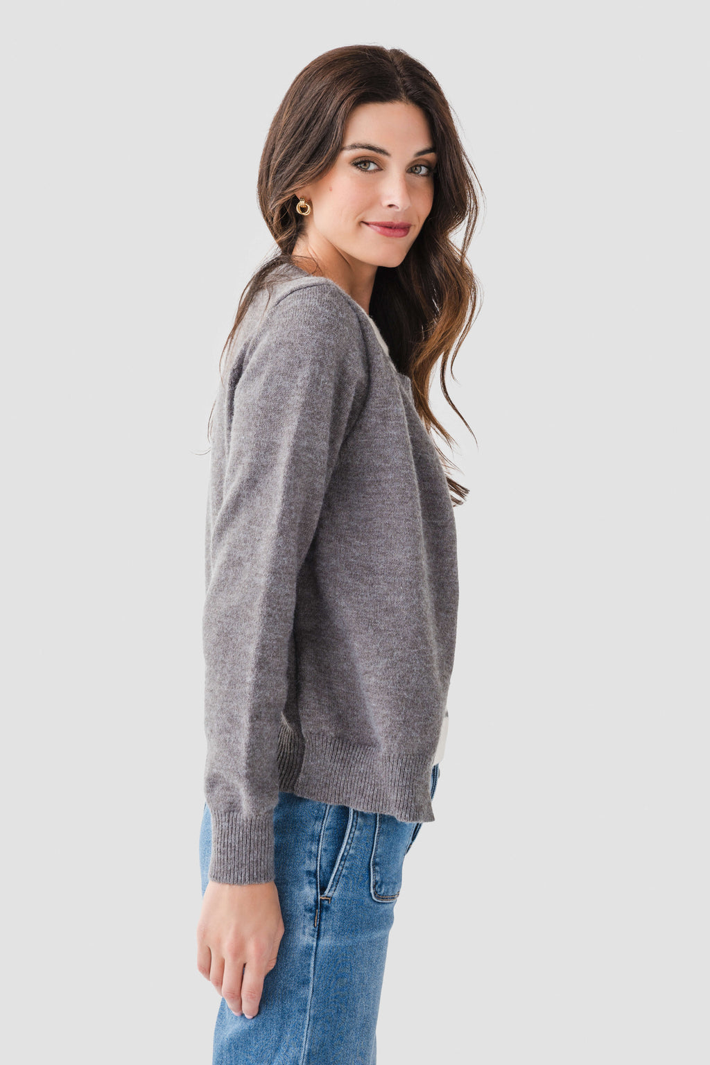 Pinch 2fer Button Up Stripe Sweater