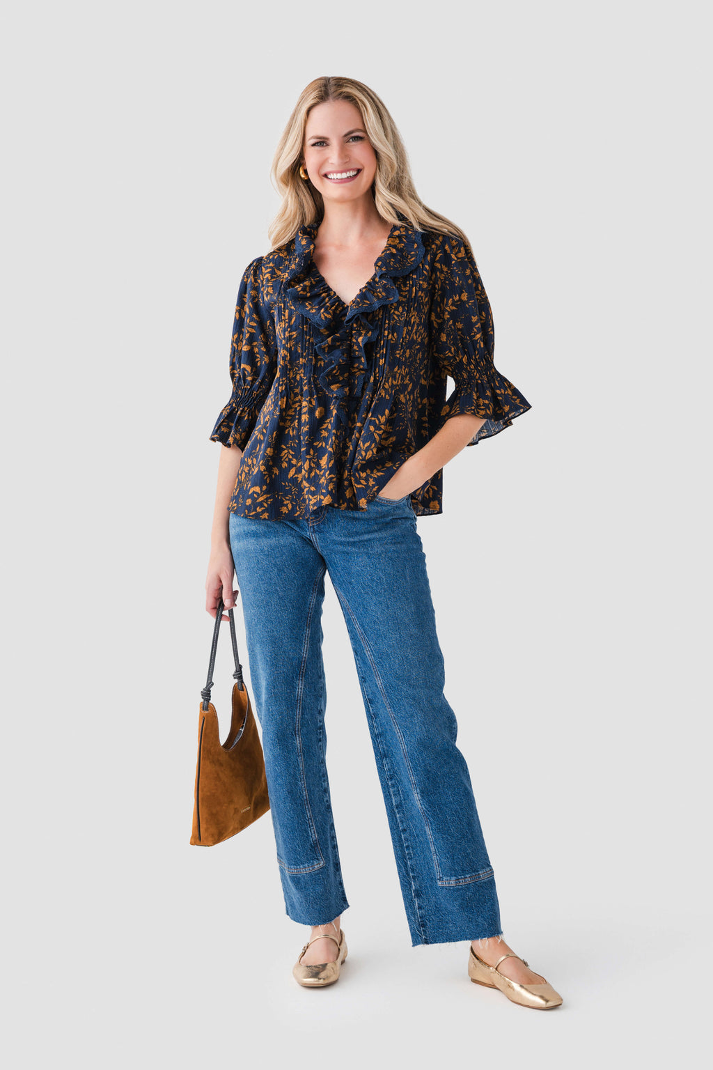 Fate Ruffle Front Short Sleeve Top