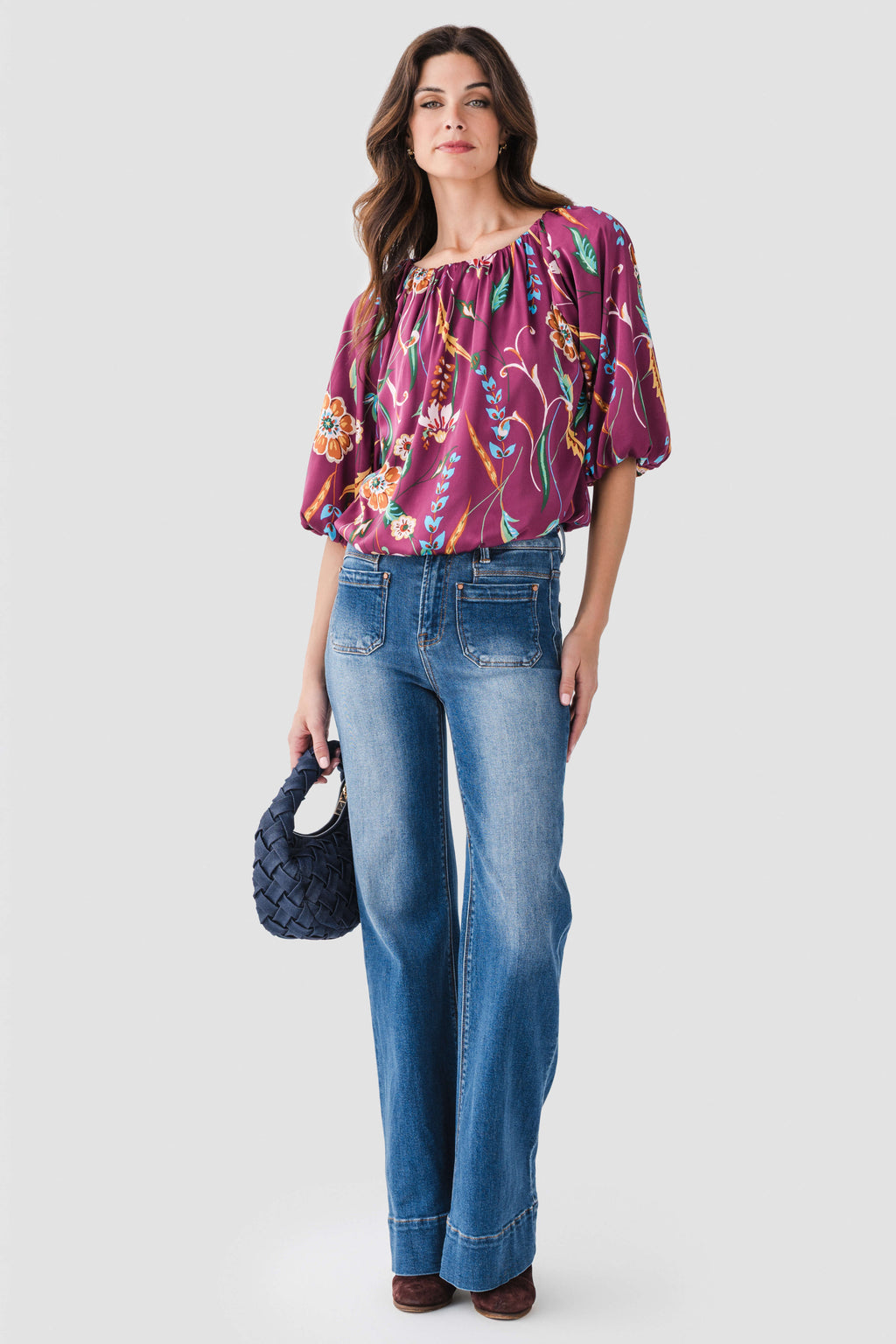 THML Puff Sleeve Flowy Top