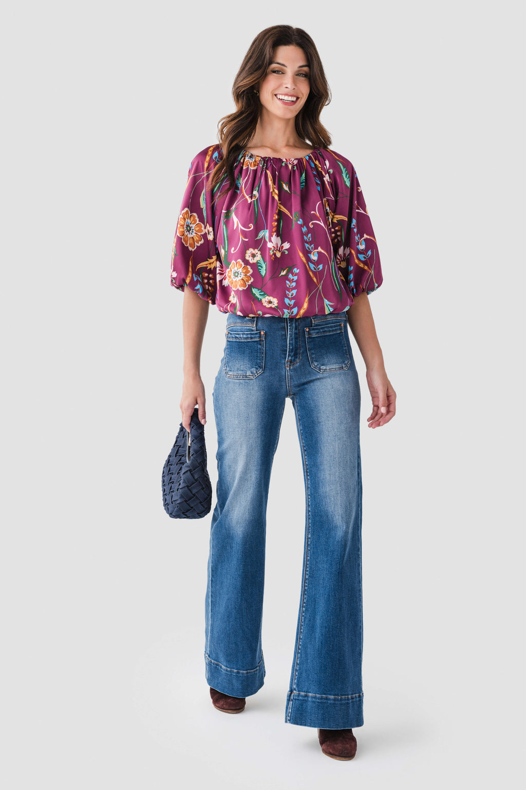 THML Puff Sleeve Flowy Top