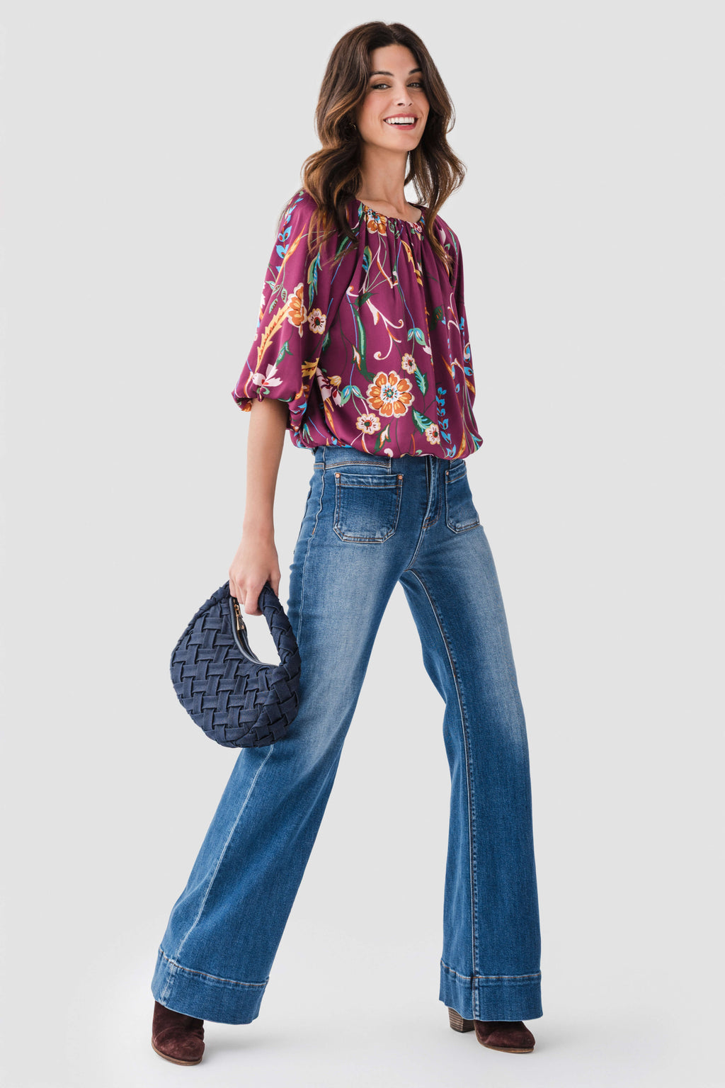 THML Puff Sleeve Flowy Top