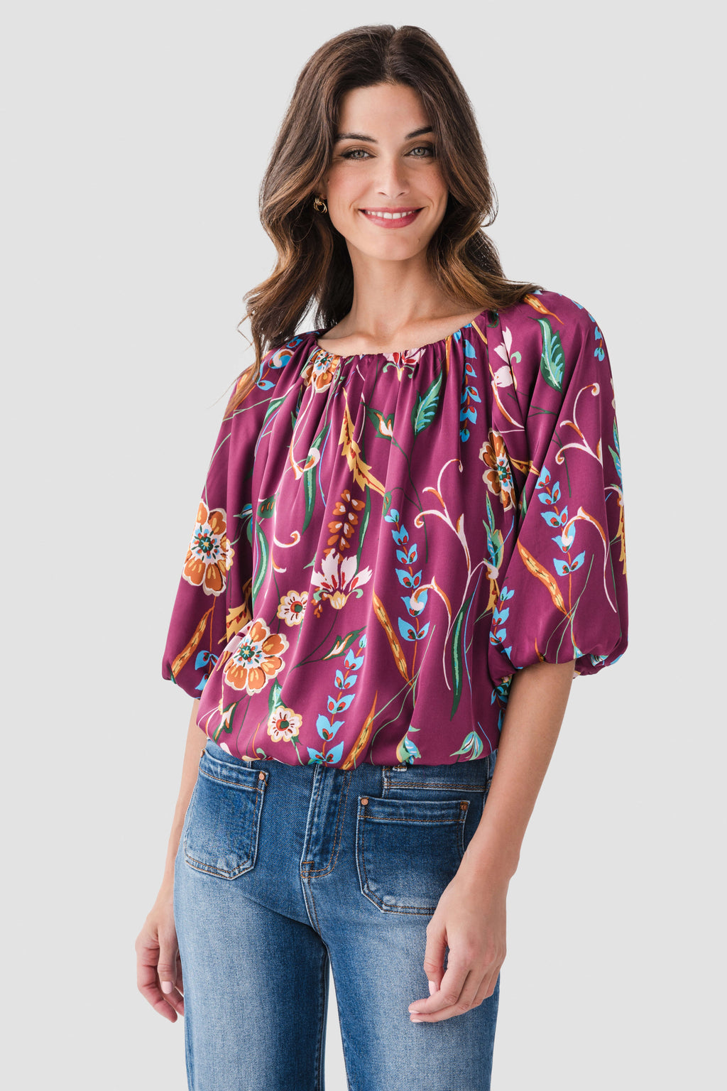 THML Puff Sleeve Flowy Top