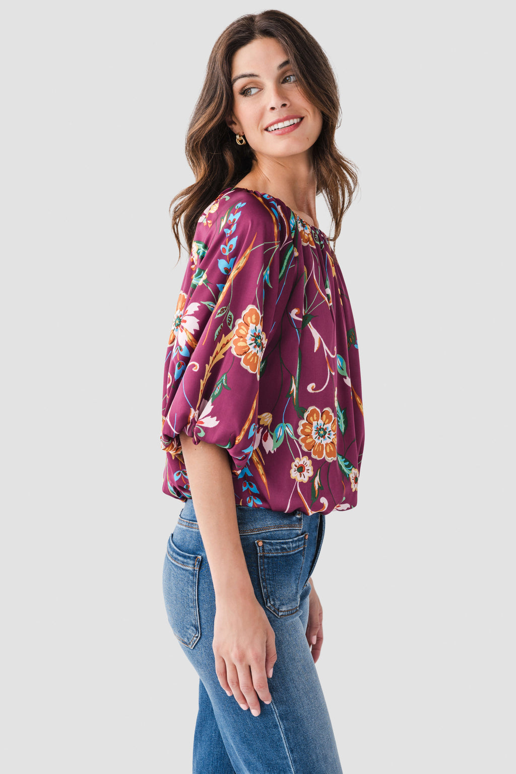 THML Puff Sleeve Flowy Top