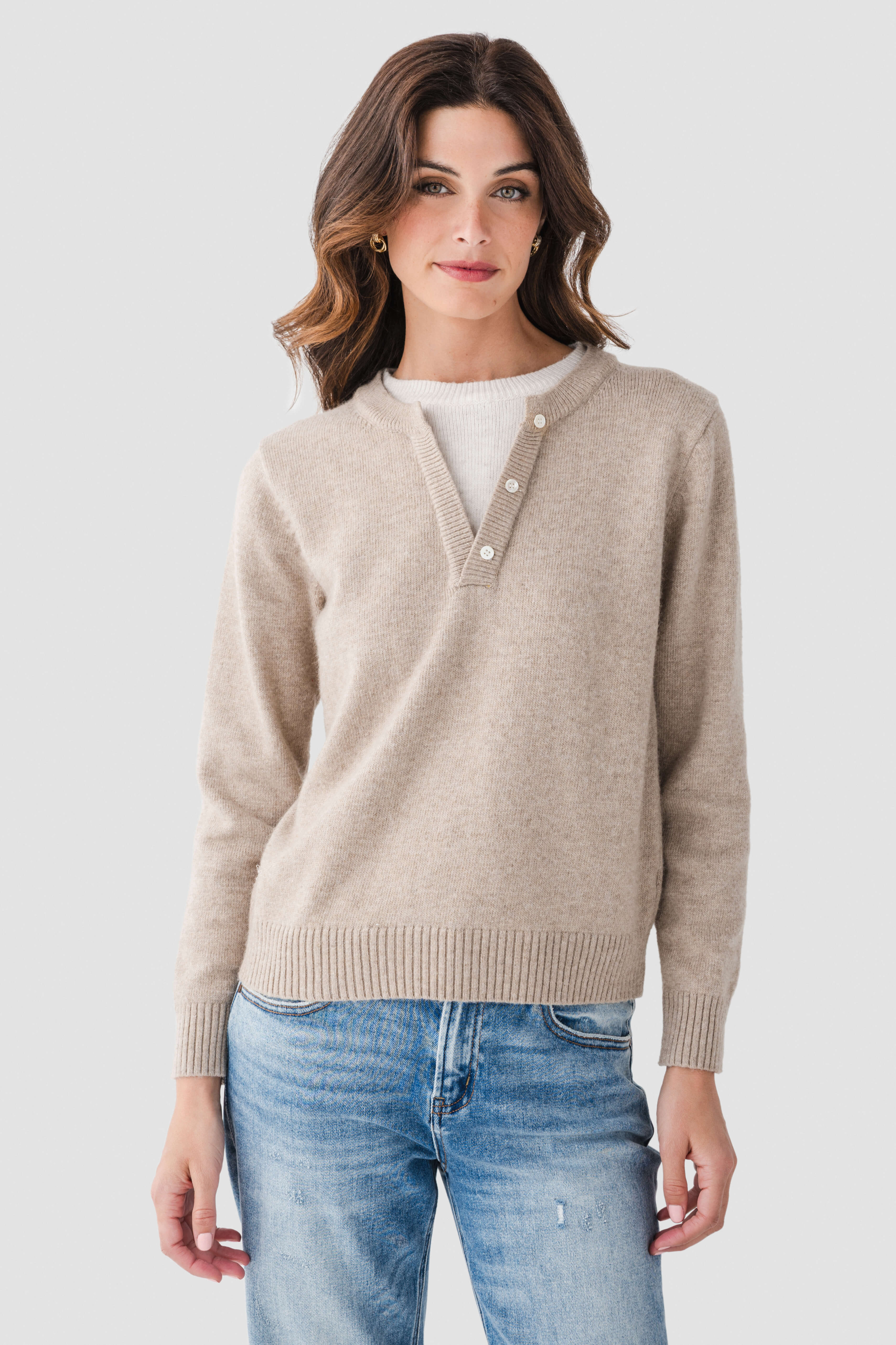 Pinch 2fer Pullover Sweater