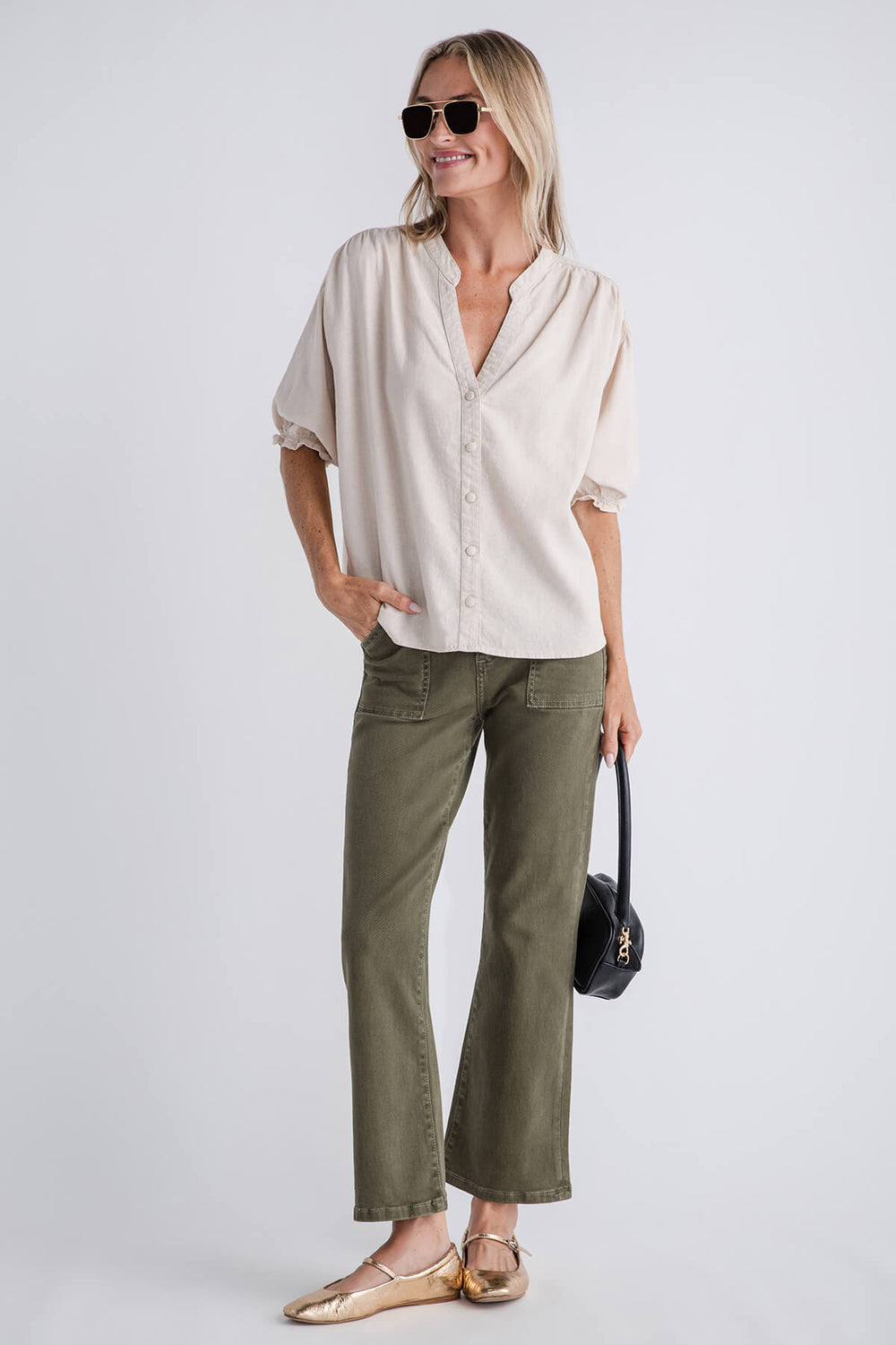 RISEN Slouchy Ankle Wide Jeans main image 0