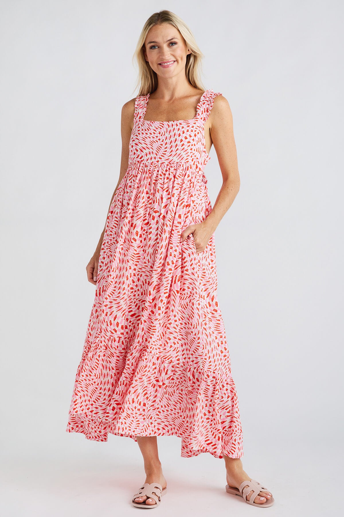 Fate Abstract Print Maxi Dress