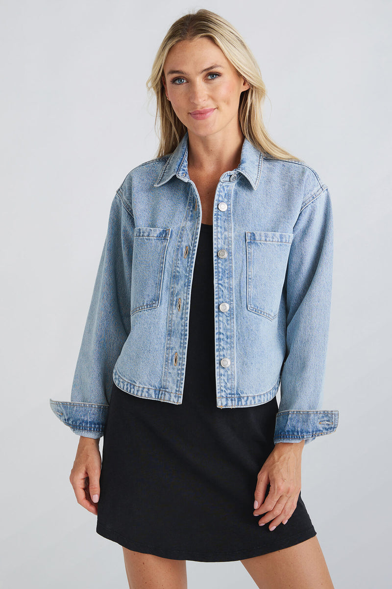 Z Supply All Day Cropped Denim Jacket
