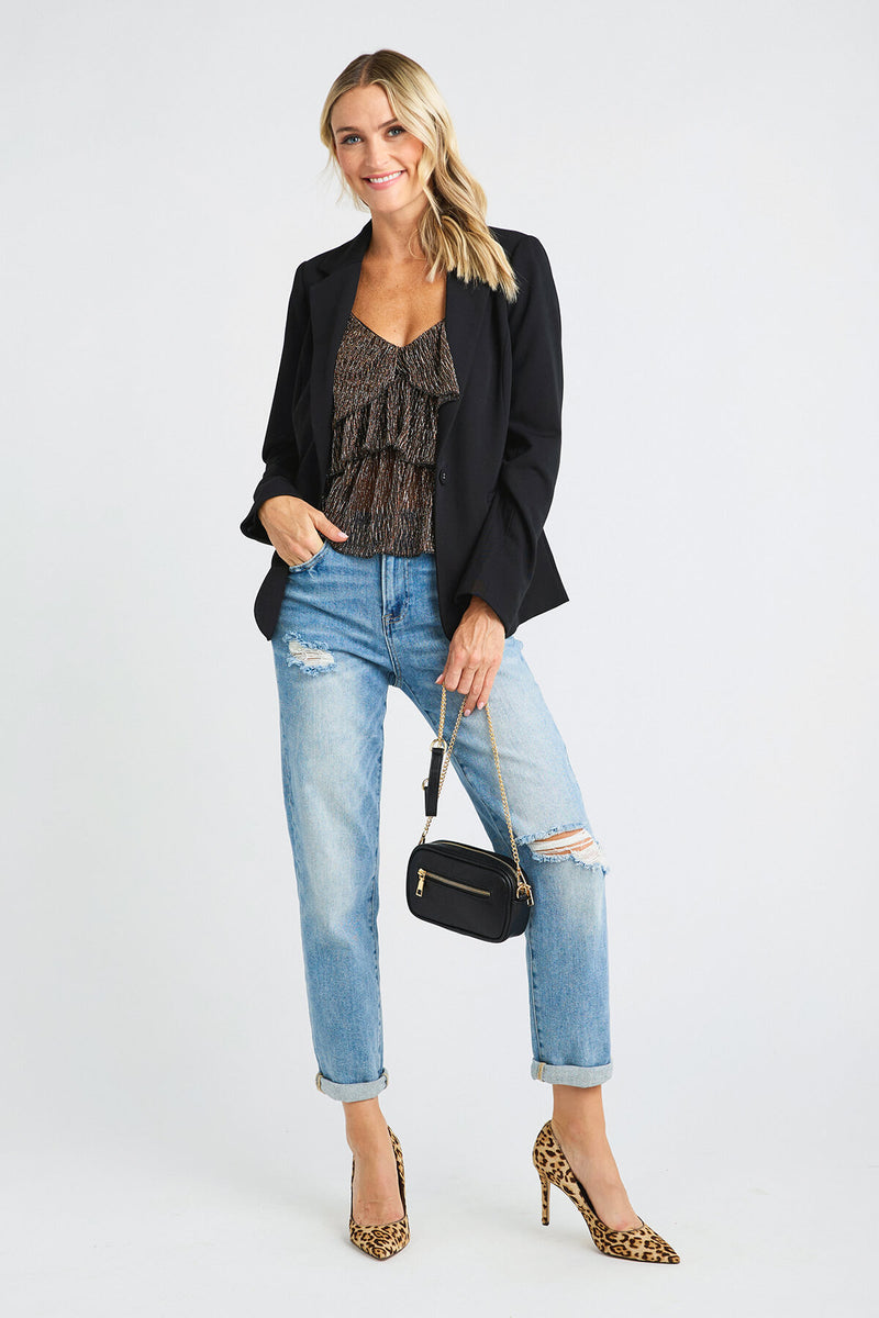 Skies Are Blue Single Button Blazer