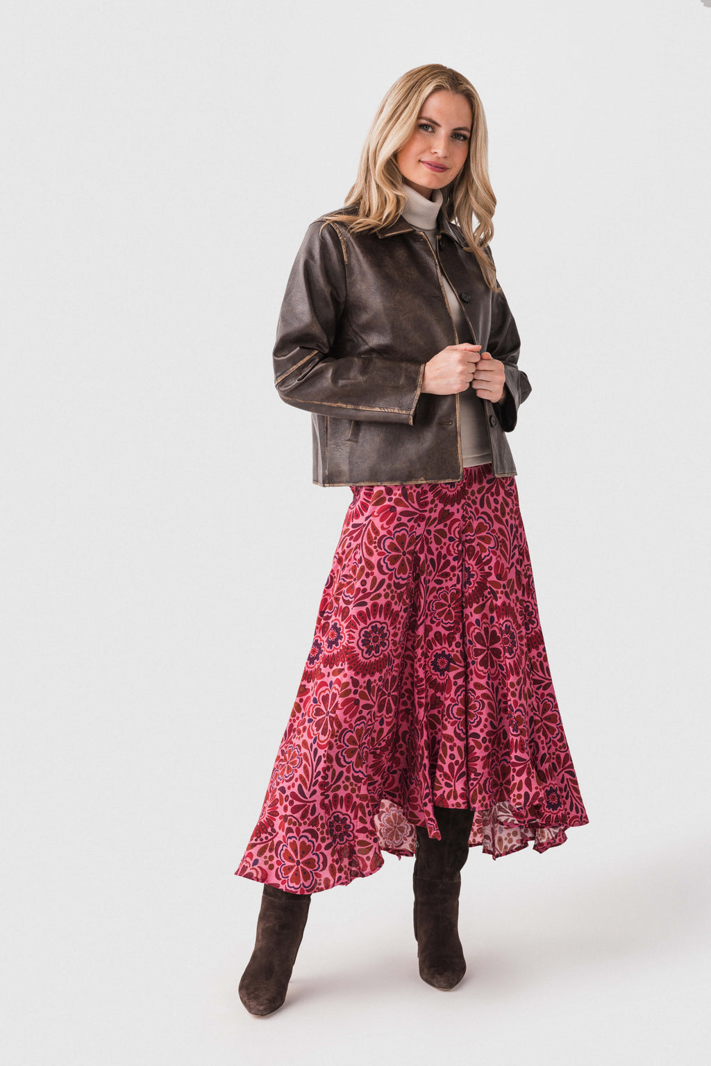 Olivaceous Xurshia Midi Skirt