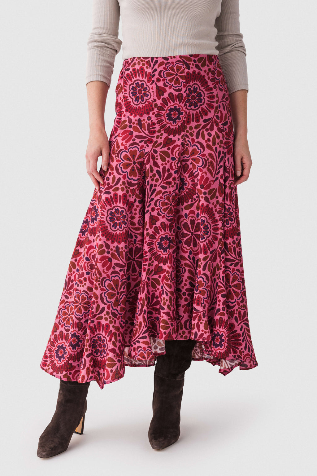 Olivaceous Xurshia Midi Skirt
