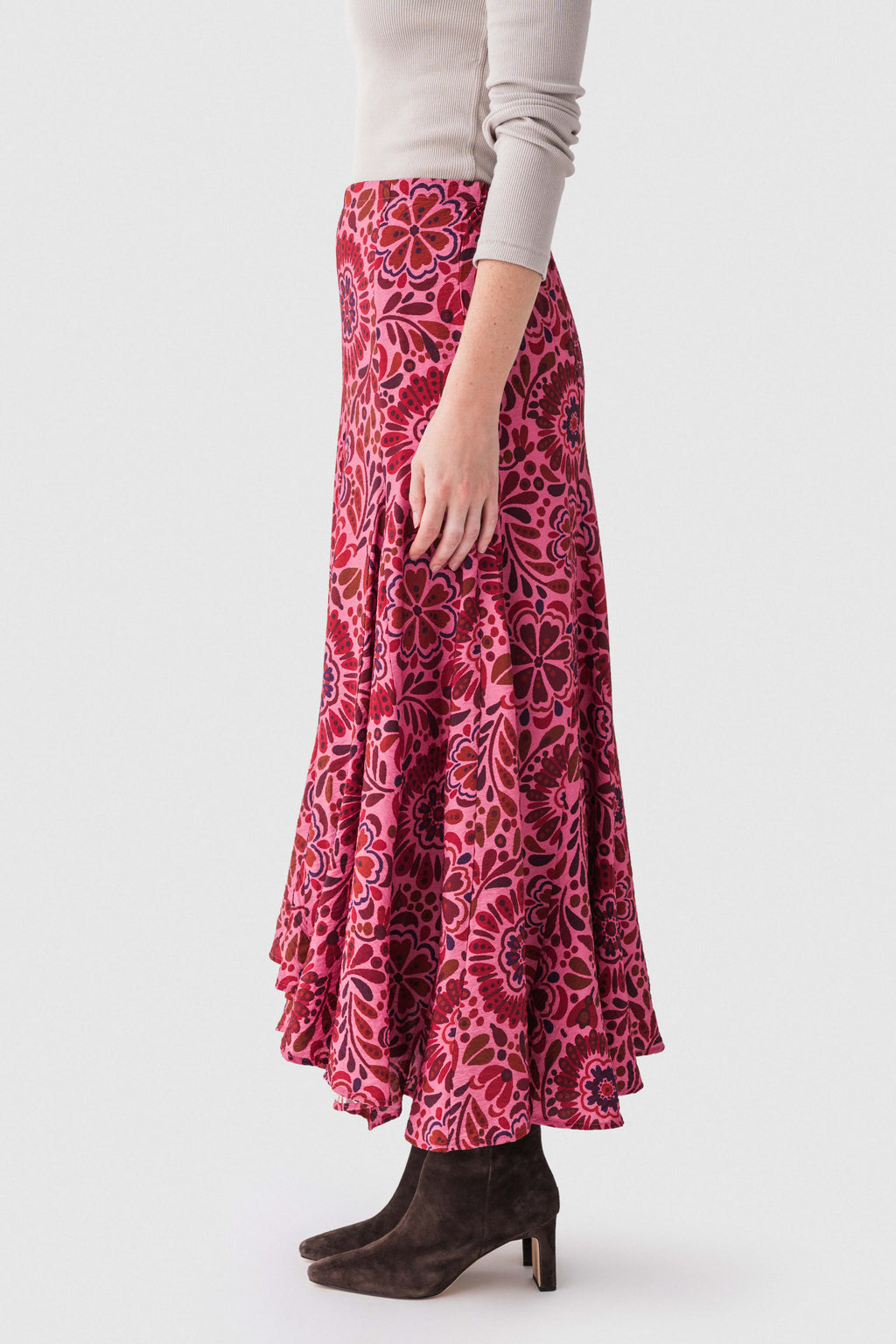 Olivaceous Xurshia Midi Skirt